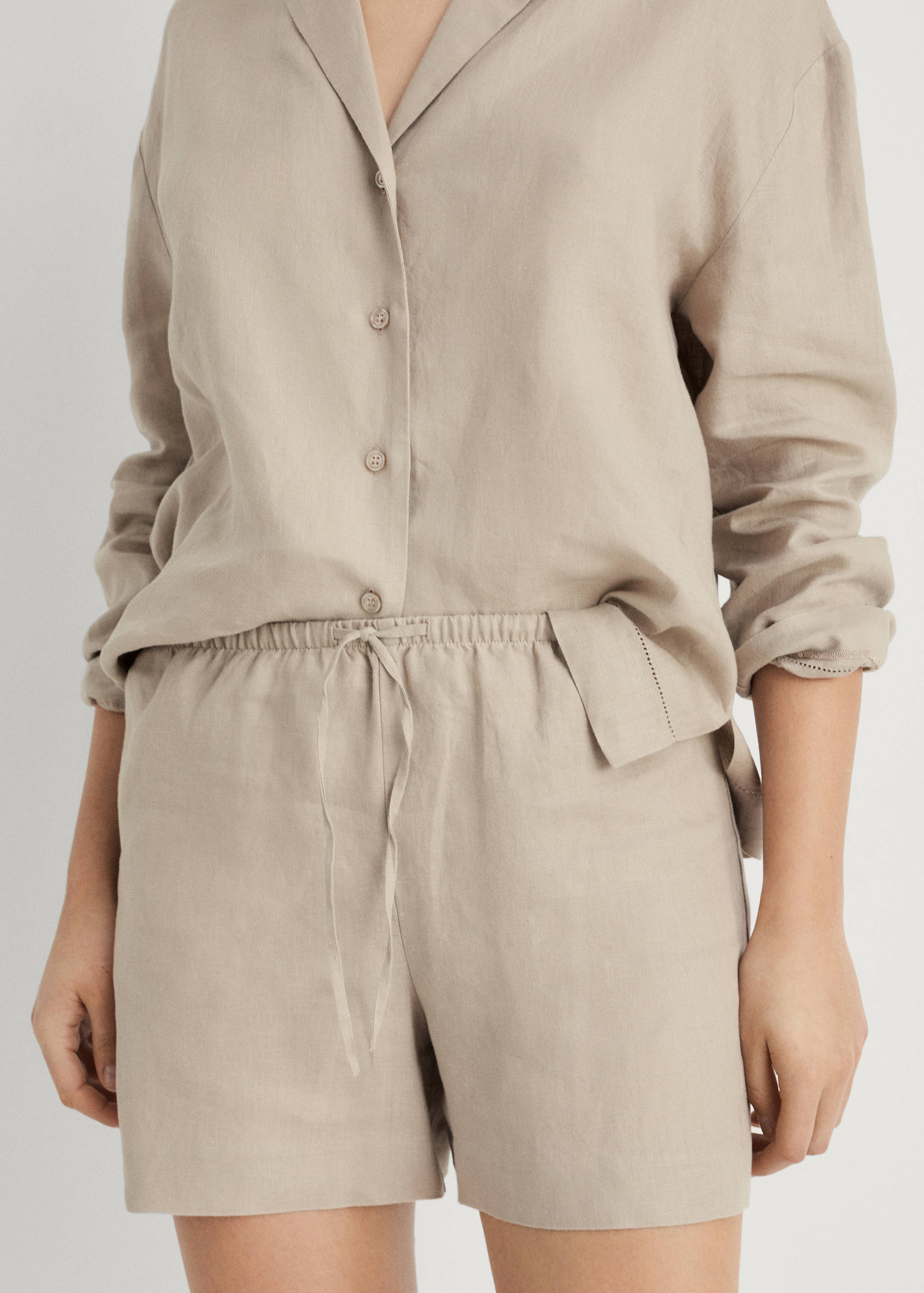 Leinen-Shorts - Mittlere Ansicht