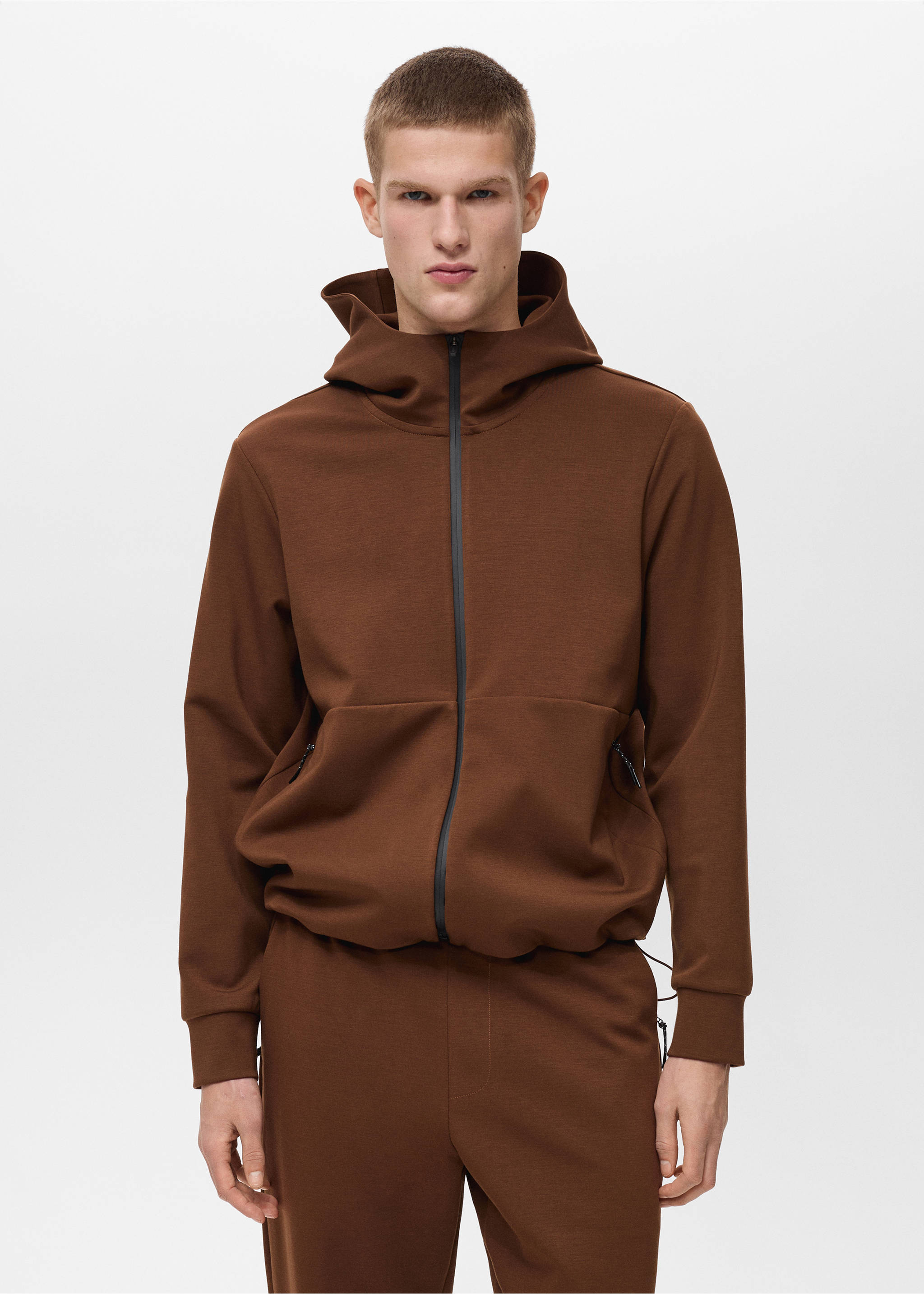 COOLMAX® hooded sweatshirt - Medium plane, Burnt Orange. Ref: 87084405-00.