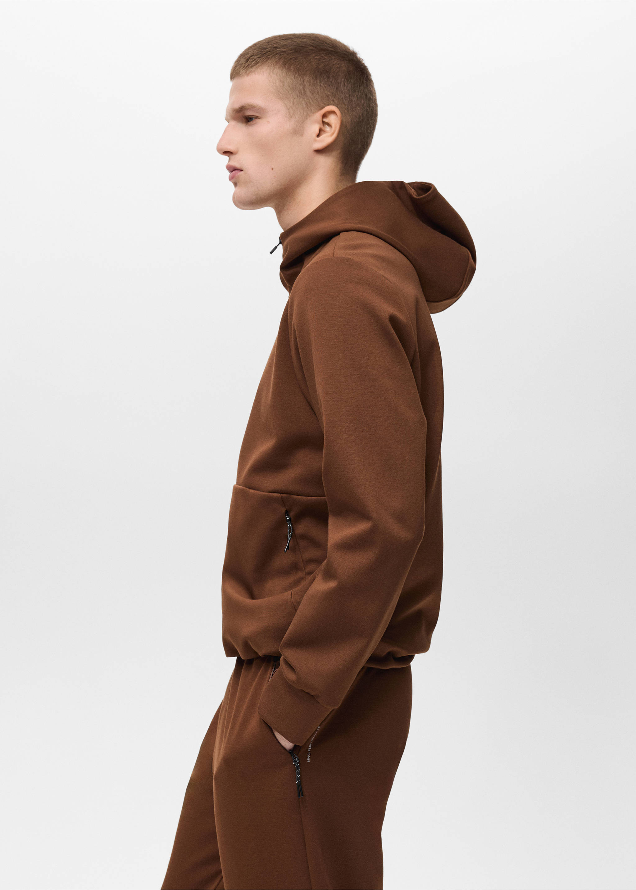 COOLMAX® hooded sweatshirt - Details of the article 2, Burnt Orange. Ref: 87084405-00.