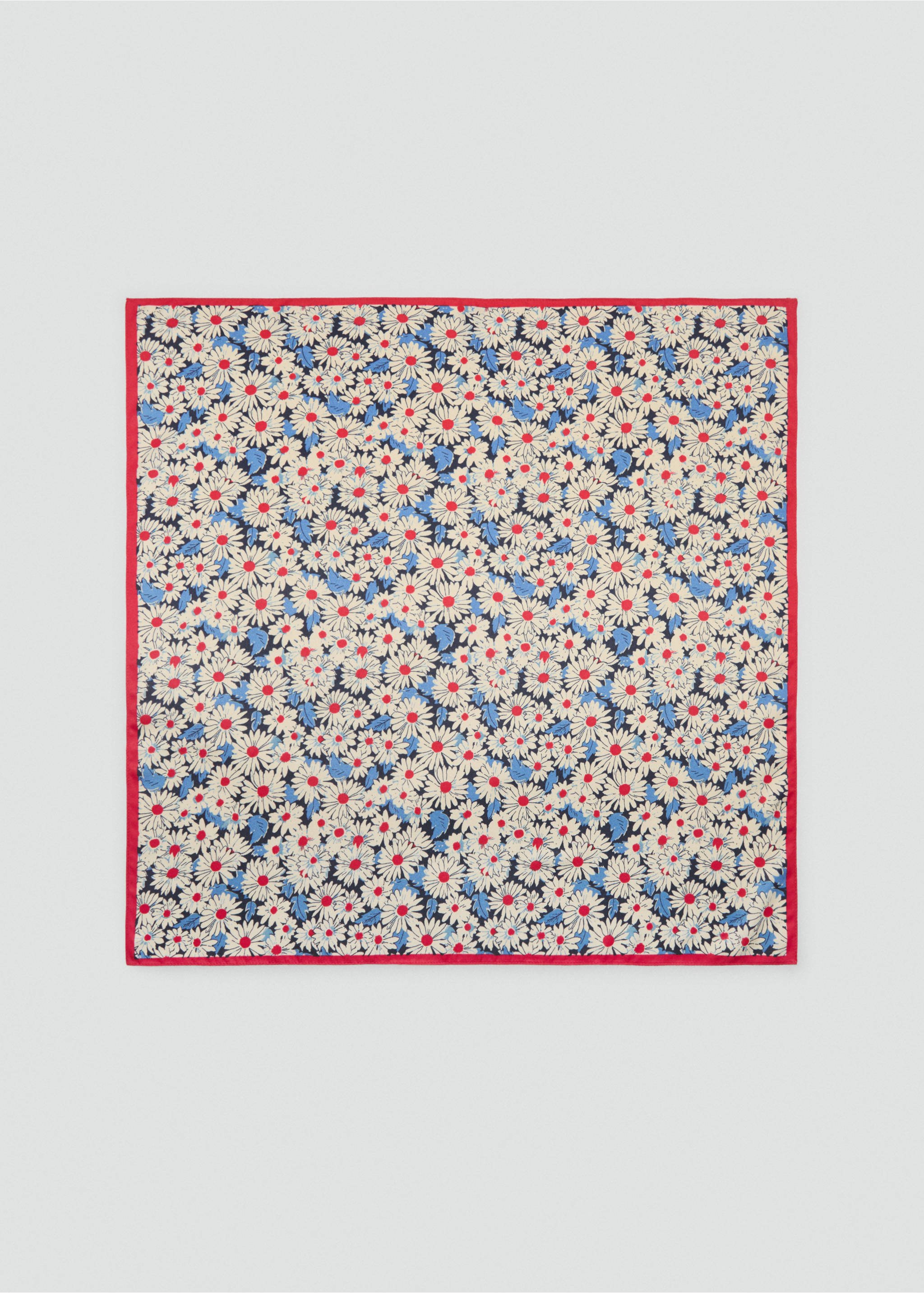 Floral print scarf - Article without model, Red. Ref: 87084407-00.