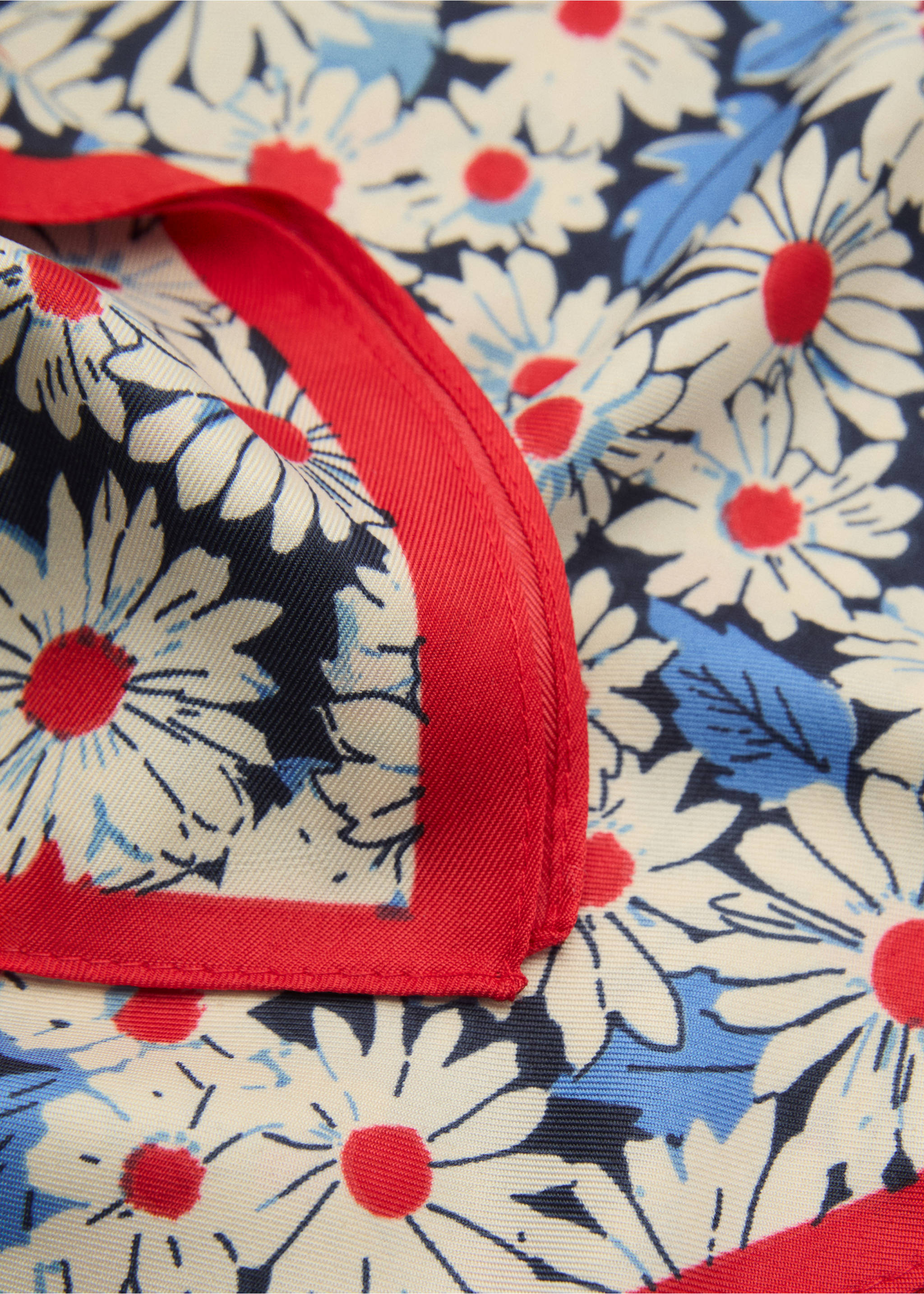 Floral print scarf - Medium plane, Red. Ref: 87084407-00.