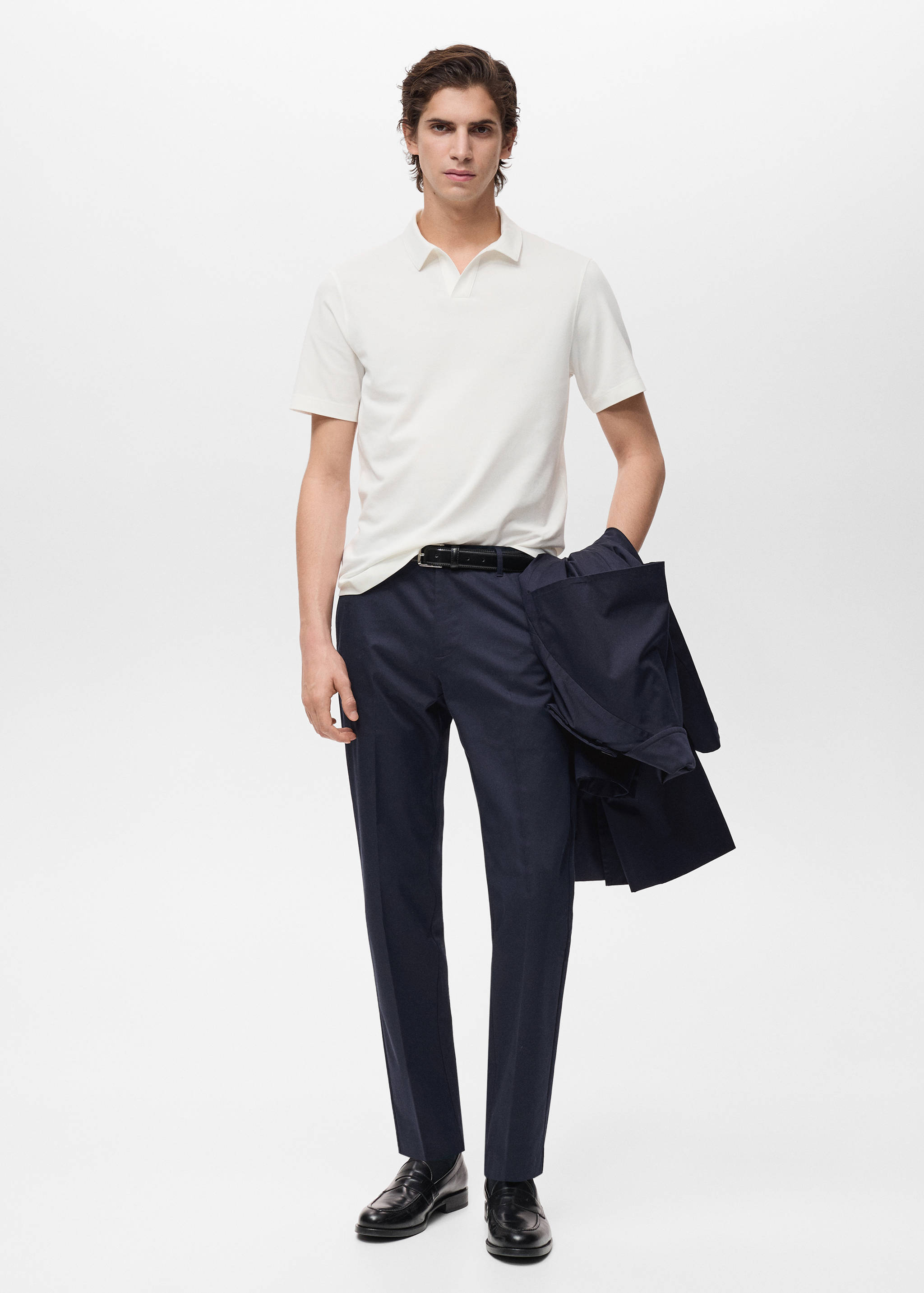 Slim fit polo majica od pamučnog pikea - Opći prikaz