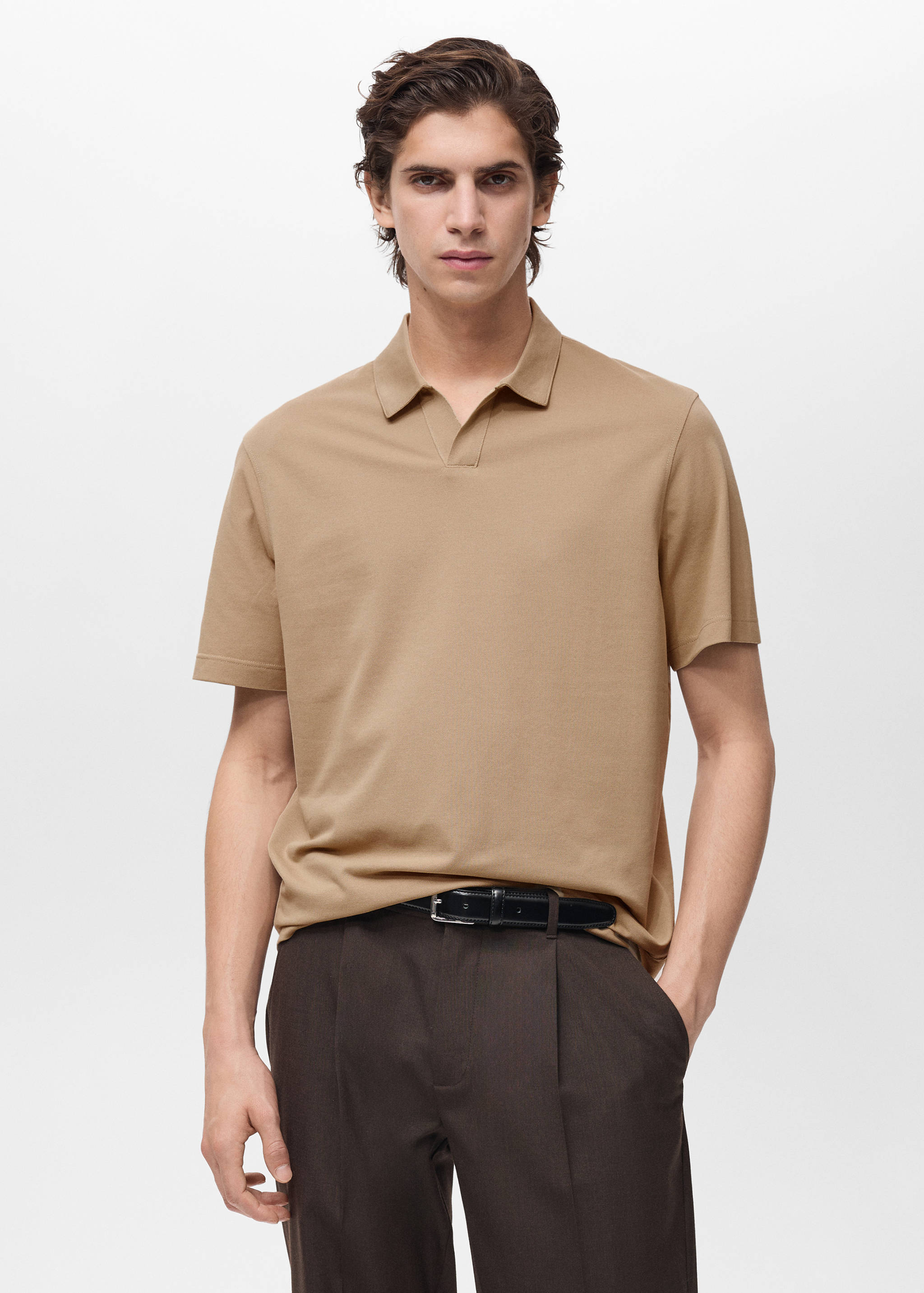 Slim-fit cotton-piqué polo shirt - Medium plane