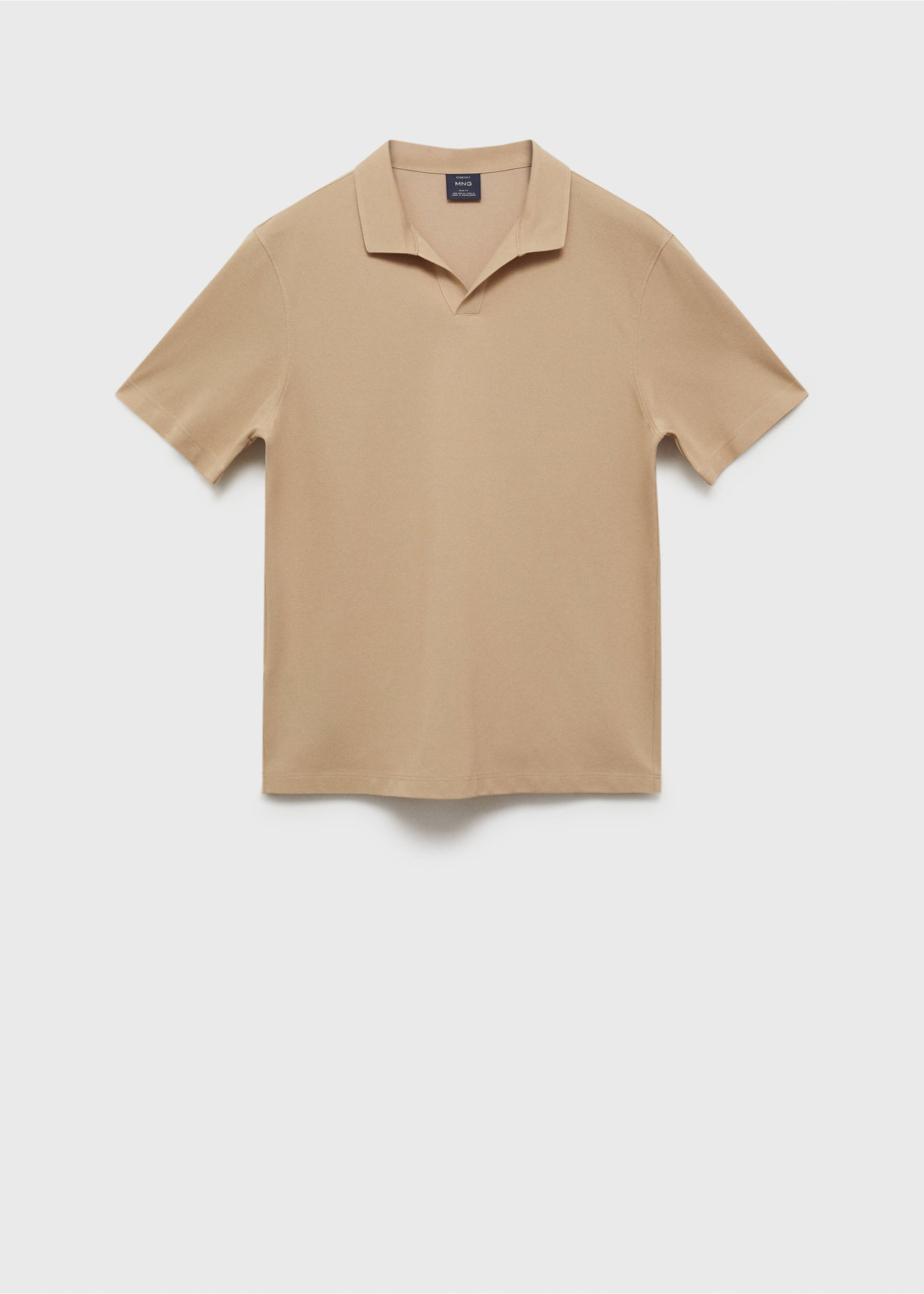 Slim-fit cotton-piqué polo shirt - Article without model, Medium Brown. Ref: 87084409-00.