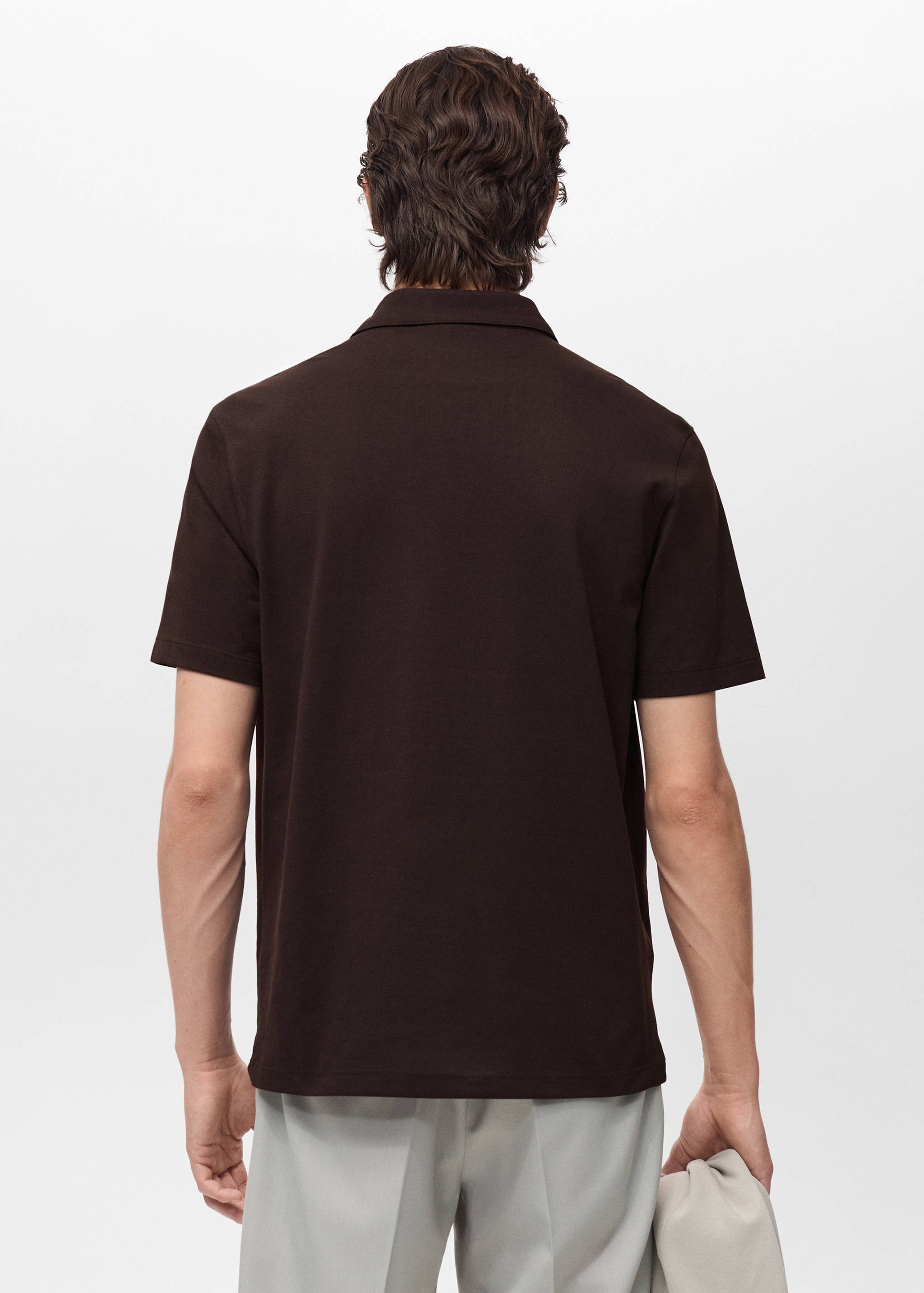 Slim-fit cotton-piqué polo shirt - Reverse of the article