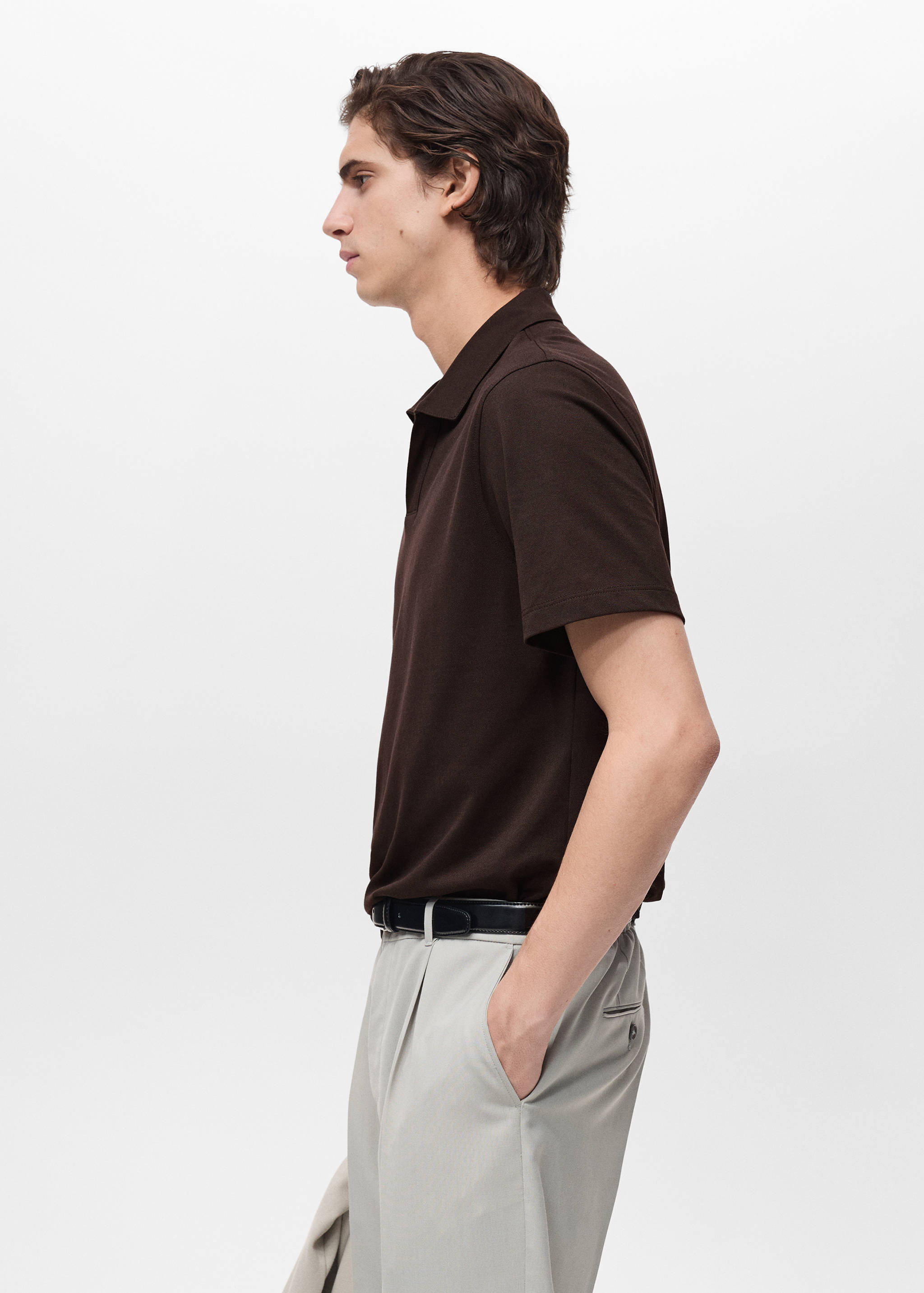 Slim-fit cotton-piqué polo shirt - Details of the article 2