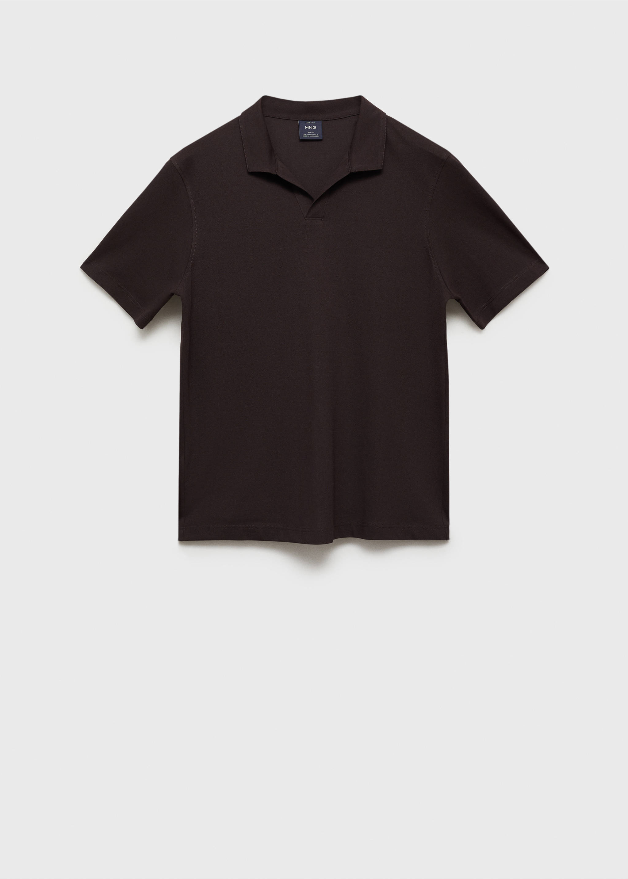 Slim-fit cotton-piqué polo shirt - Article without model, Chocolate. Ref: 87084409-00.
