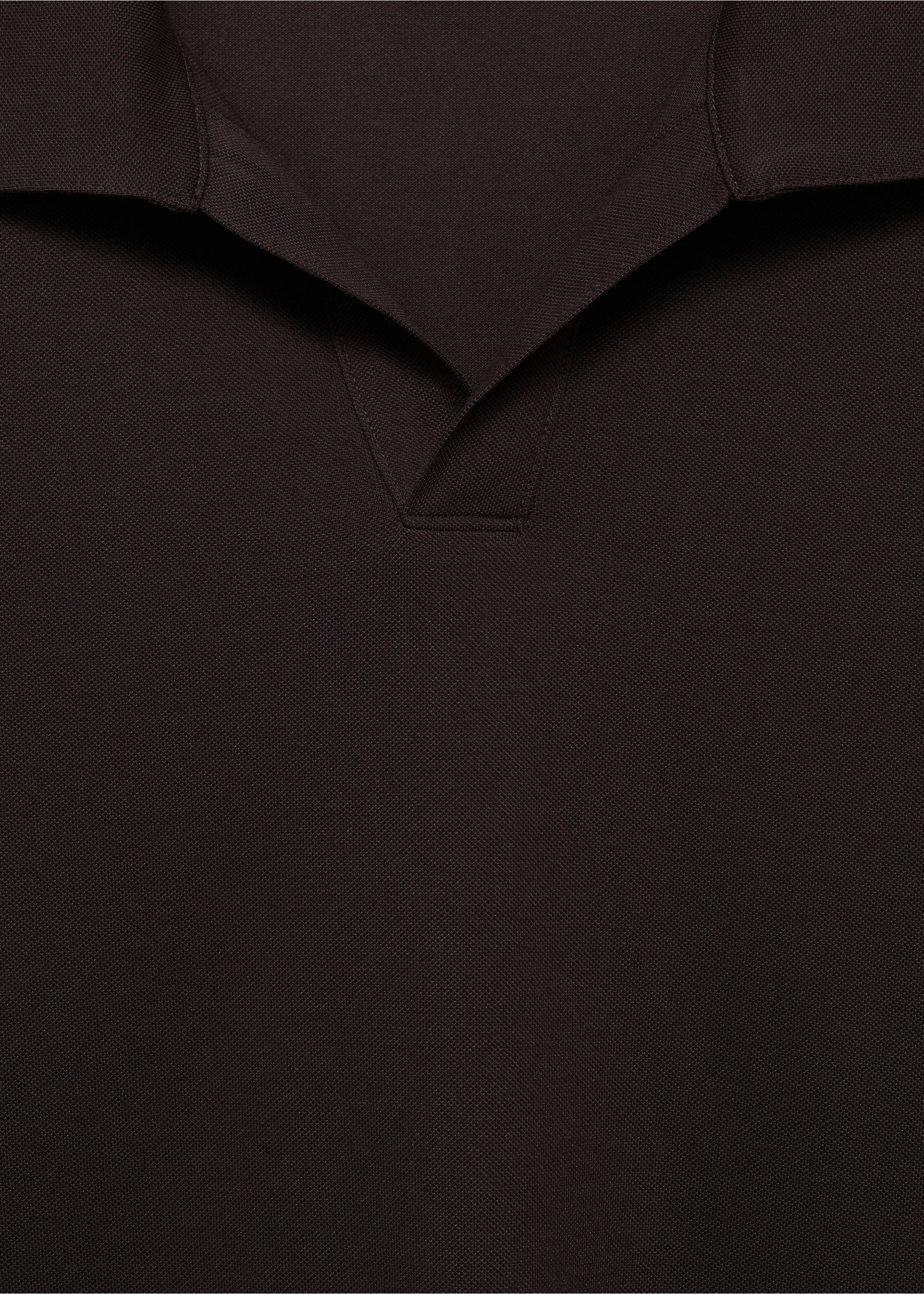 Slim-fit cotton-piqué polo shirt - Details of the article 8, Chocolate. Ref: 87084409-00.