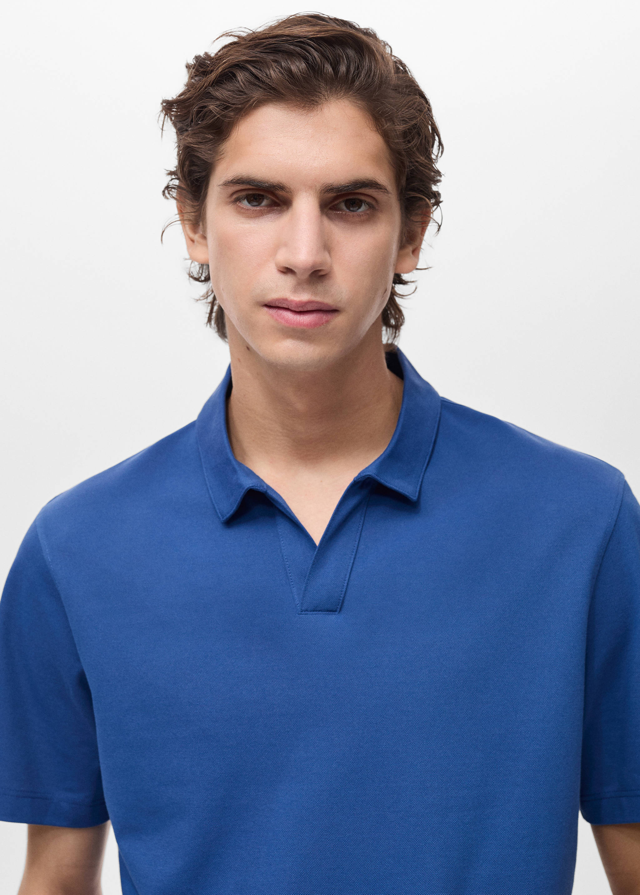 Slim-fit cotton-piqué polo shirt - Details of the article 1
