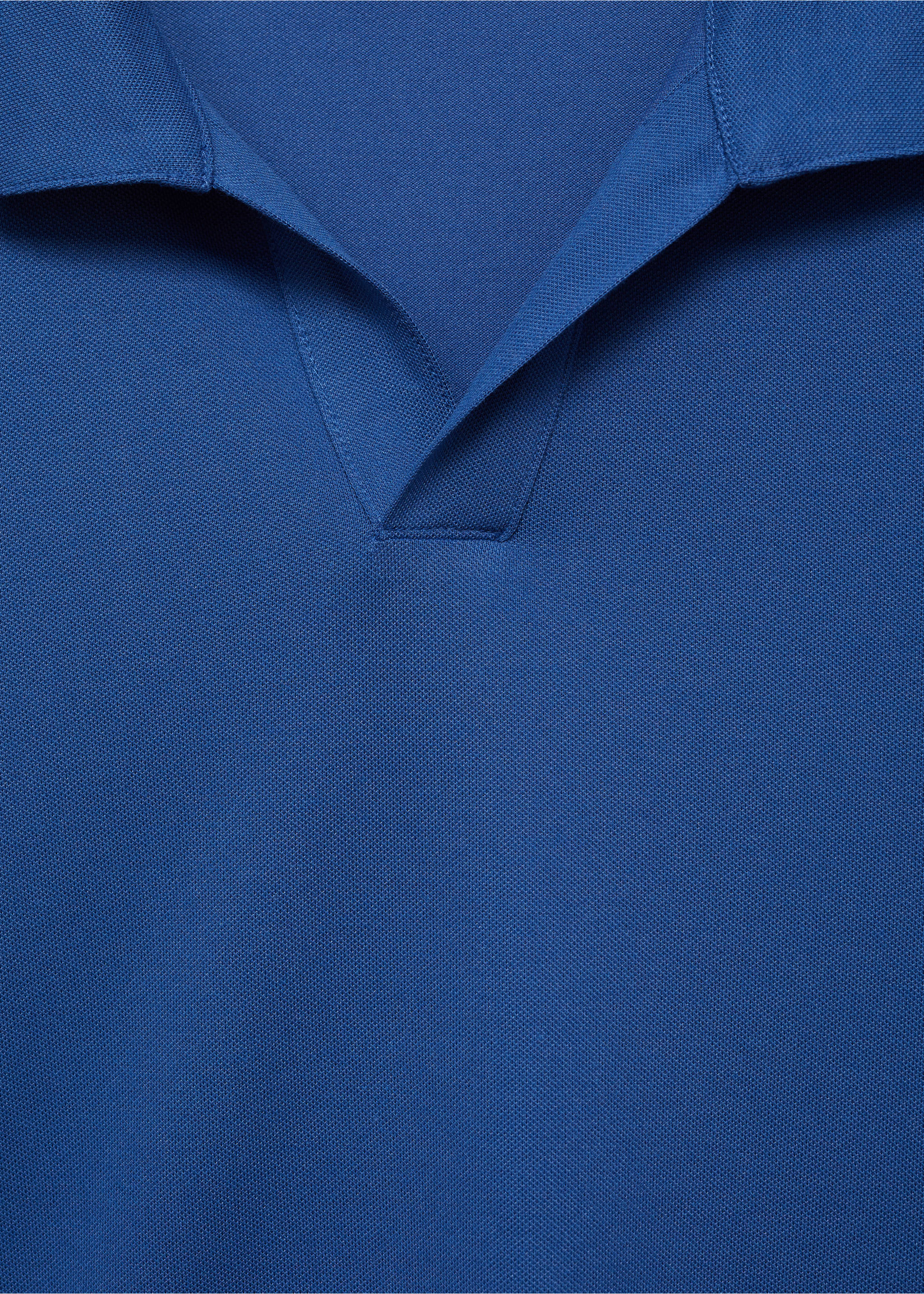 Slim-fit cotton-piqué polo shirt - Details of the article 8, China Blue. Ref: 87084409-00.