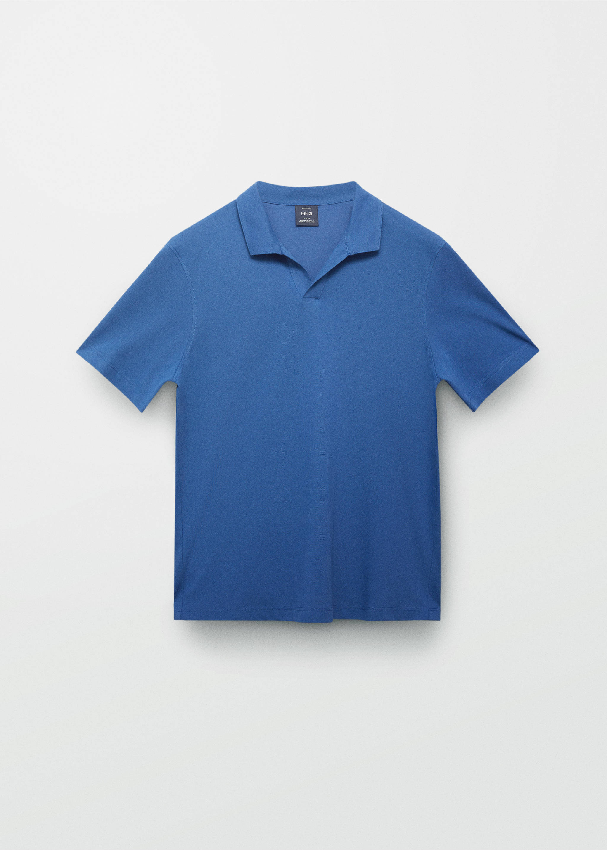 Slim-fit cotton-piqué polo shirt - Details of the article 5, China Blue. Ref: 87084409-00.