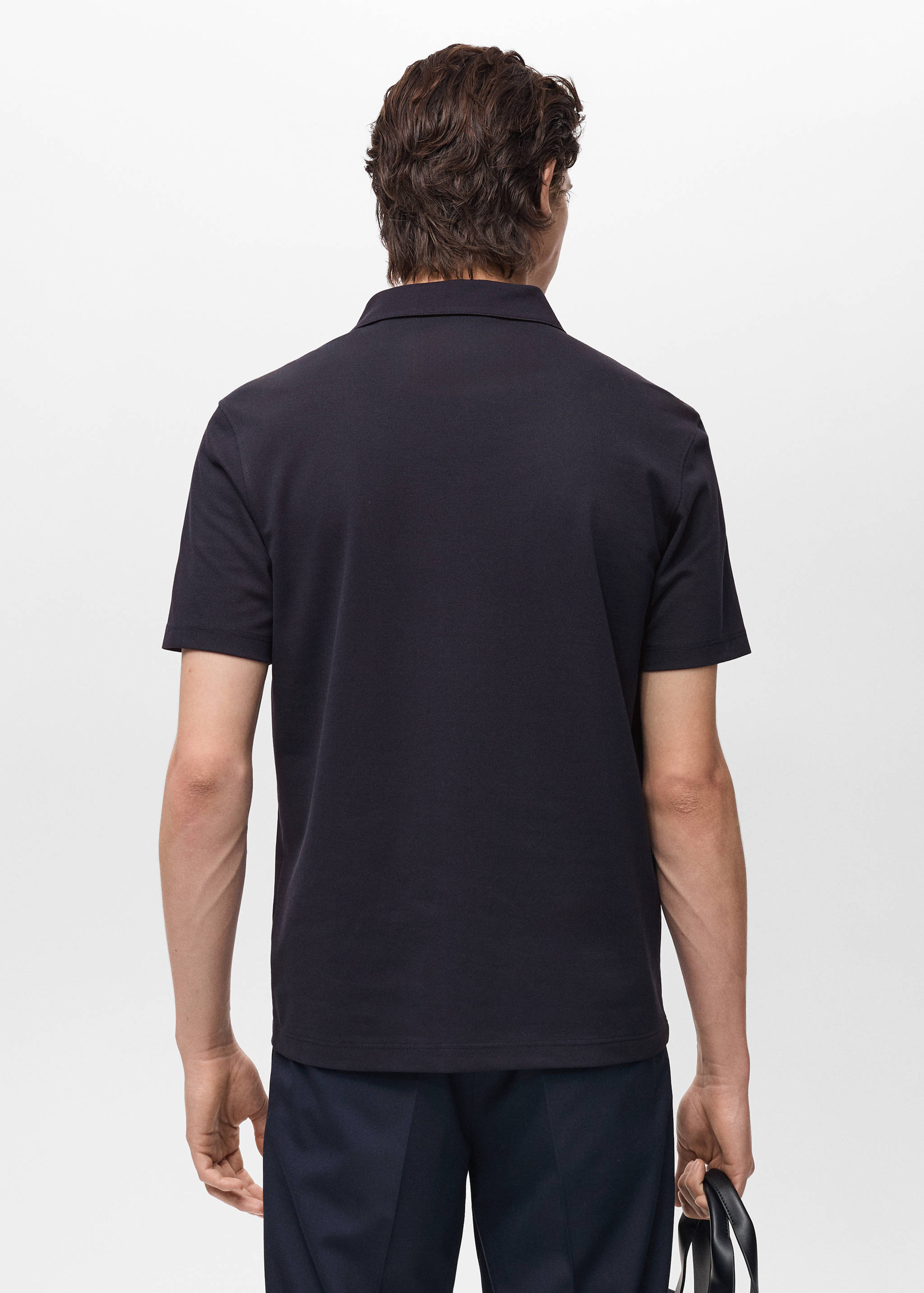 Slim-fit cotton-piqué polo shirt - Reverse of the article