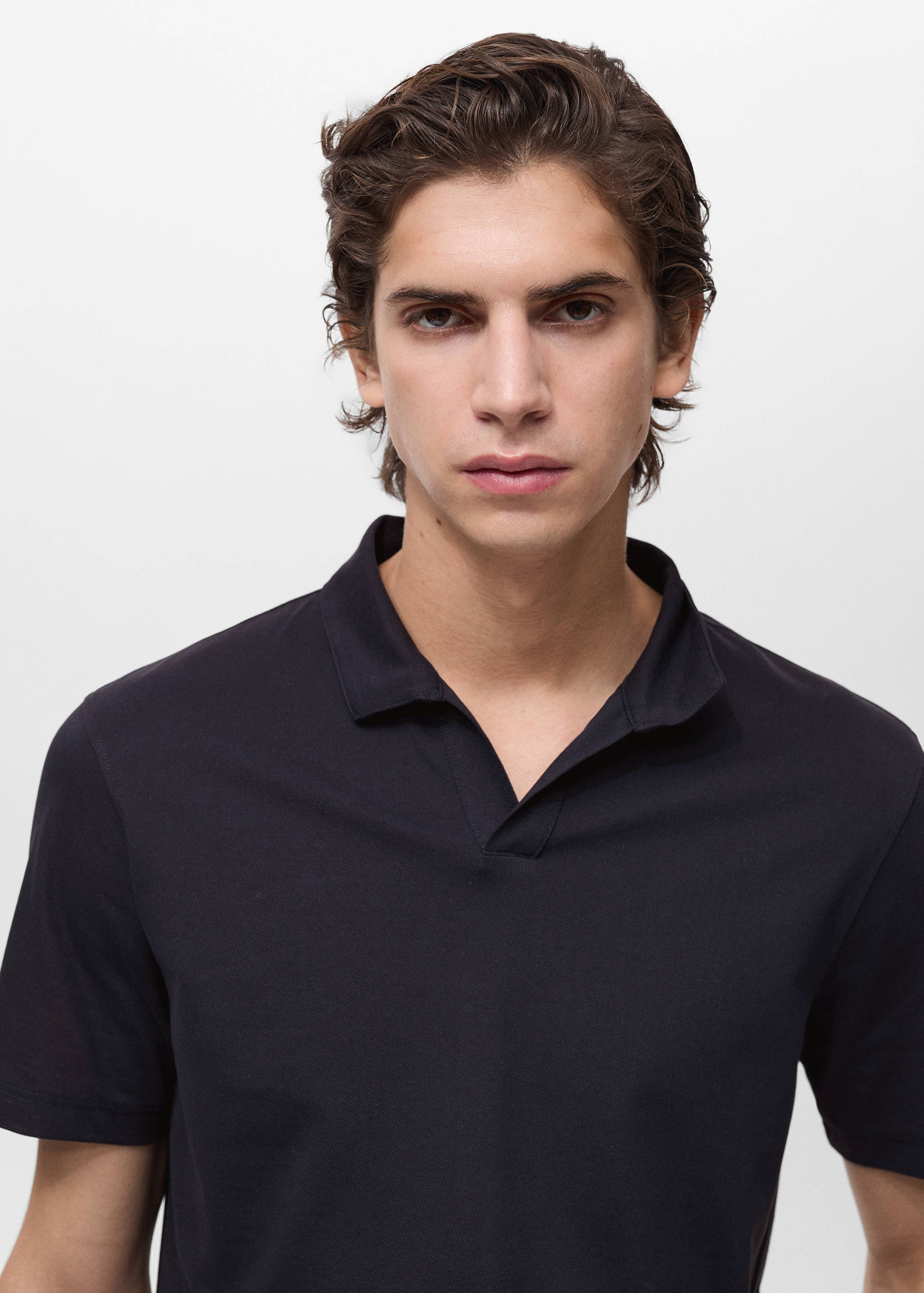 Slim-fit cotton-piqué polo shirt - Details of the article 1