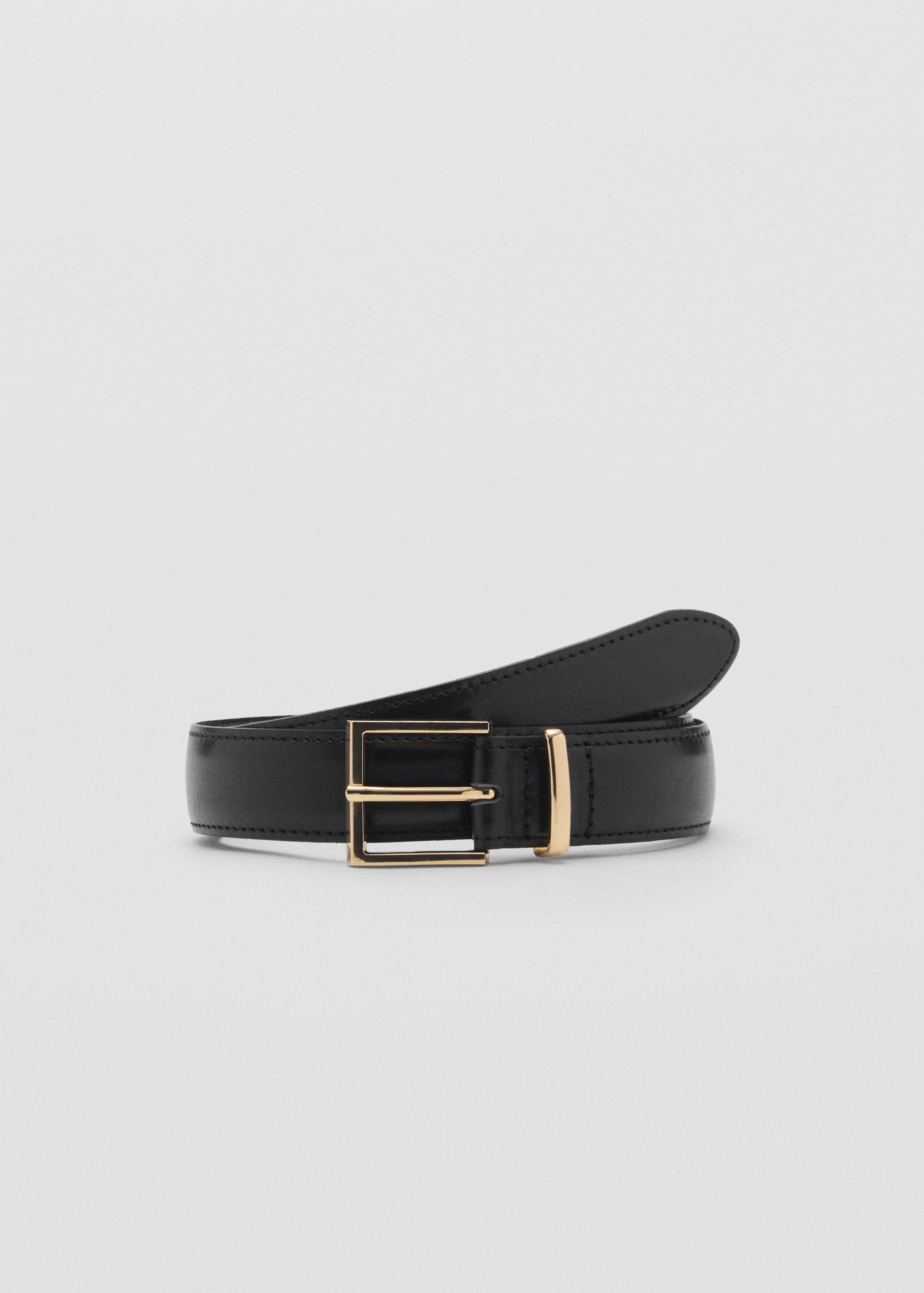 Leather belt with square buckle - Article without model