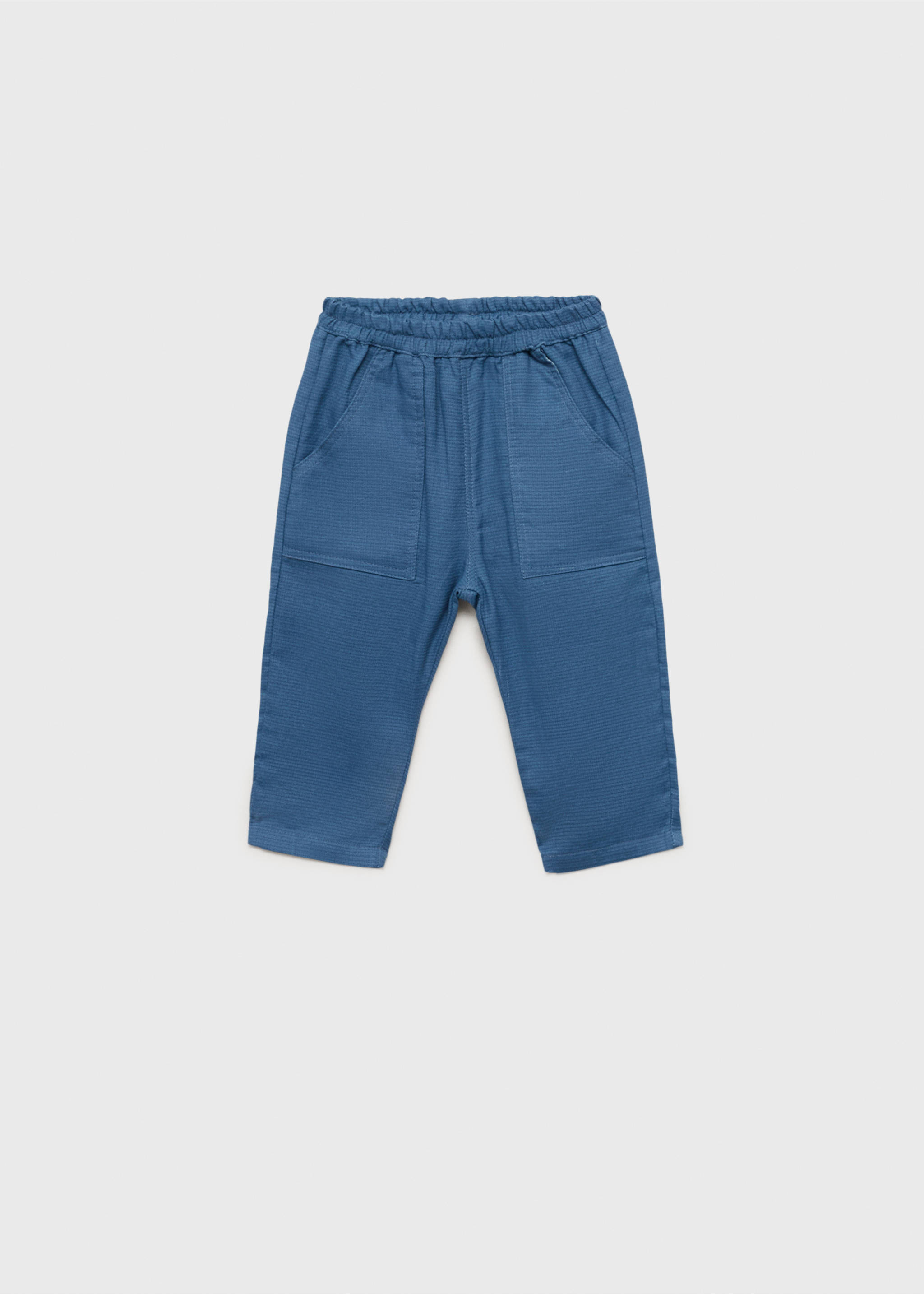Textured cotton trousers - Article without model, Blue. Ref: 87084414-00.