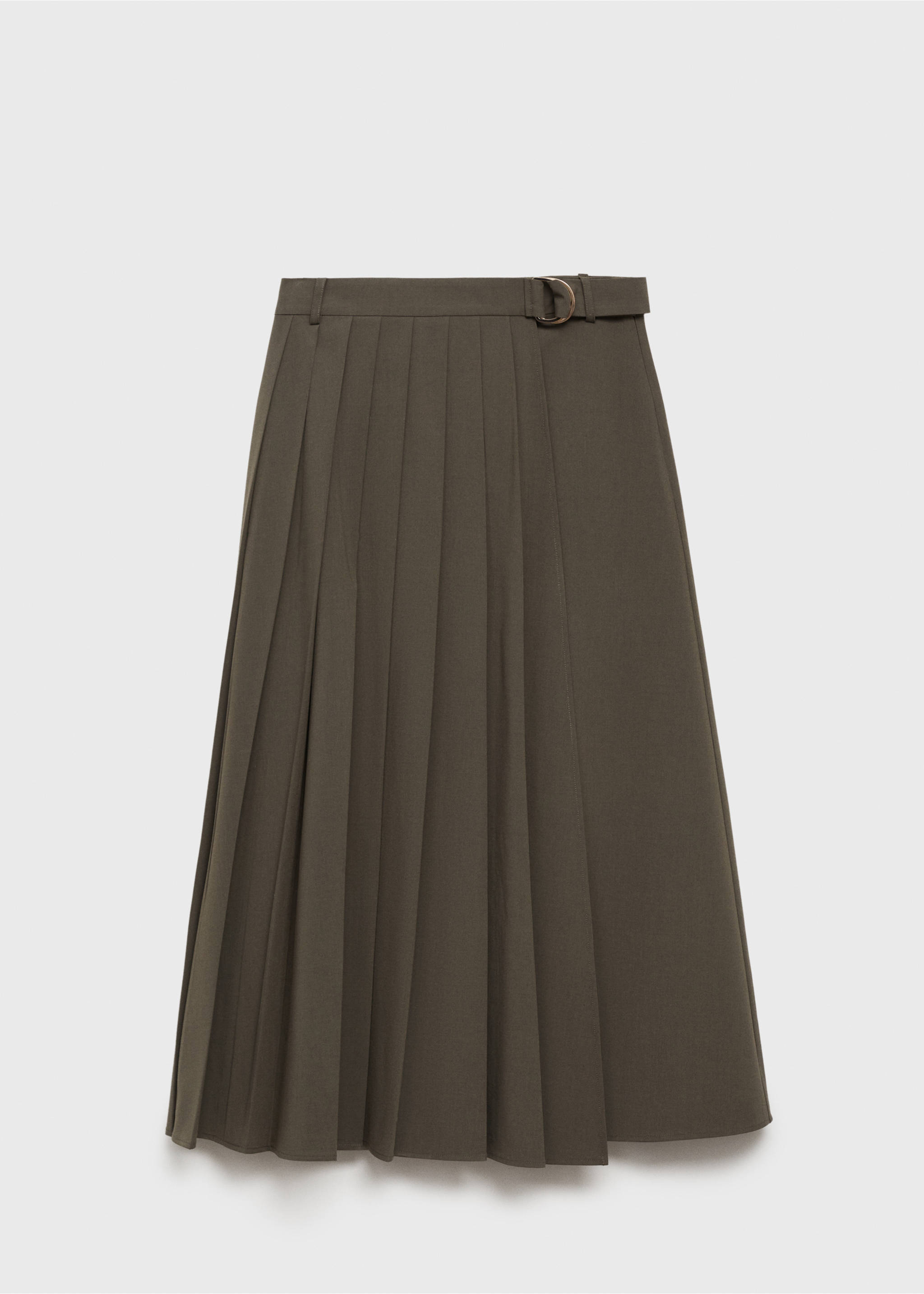 Pleated skirt with belt - Article without model, Khaki. Ref: 87084416-00.