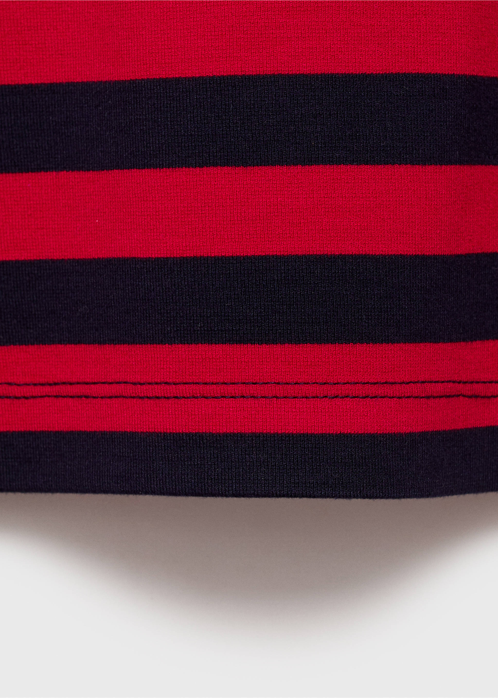Striped short-sleeved t-shirt - Details of the article 0, Red. Ref: 87084417-00.