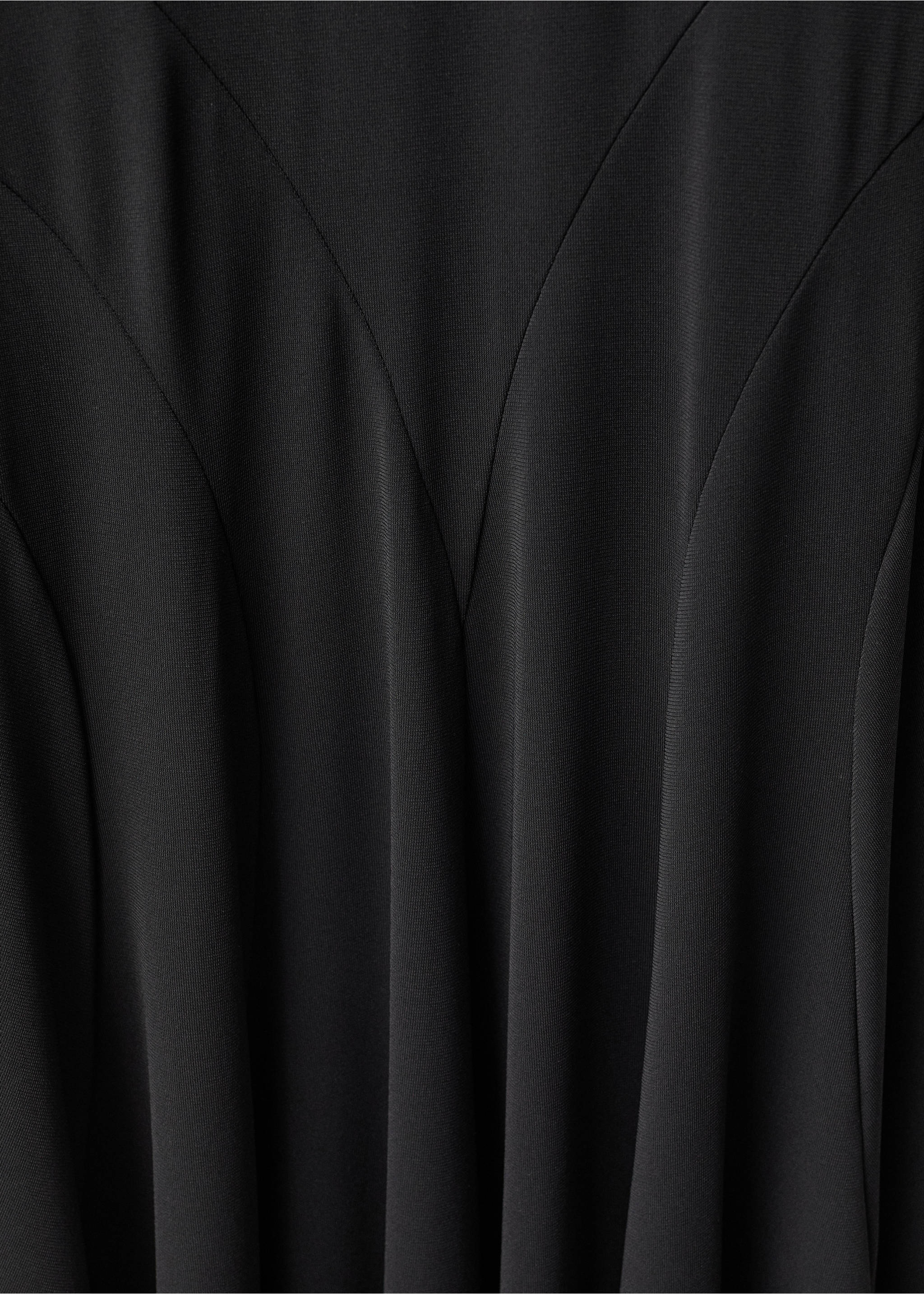 Turtleneck flared knitted dress - Details of the article 8, Black. Ref: 87084423-00.