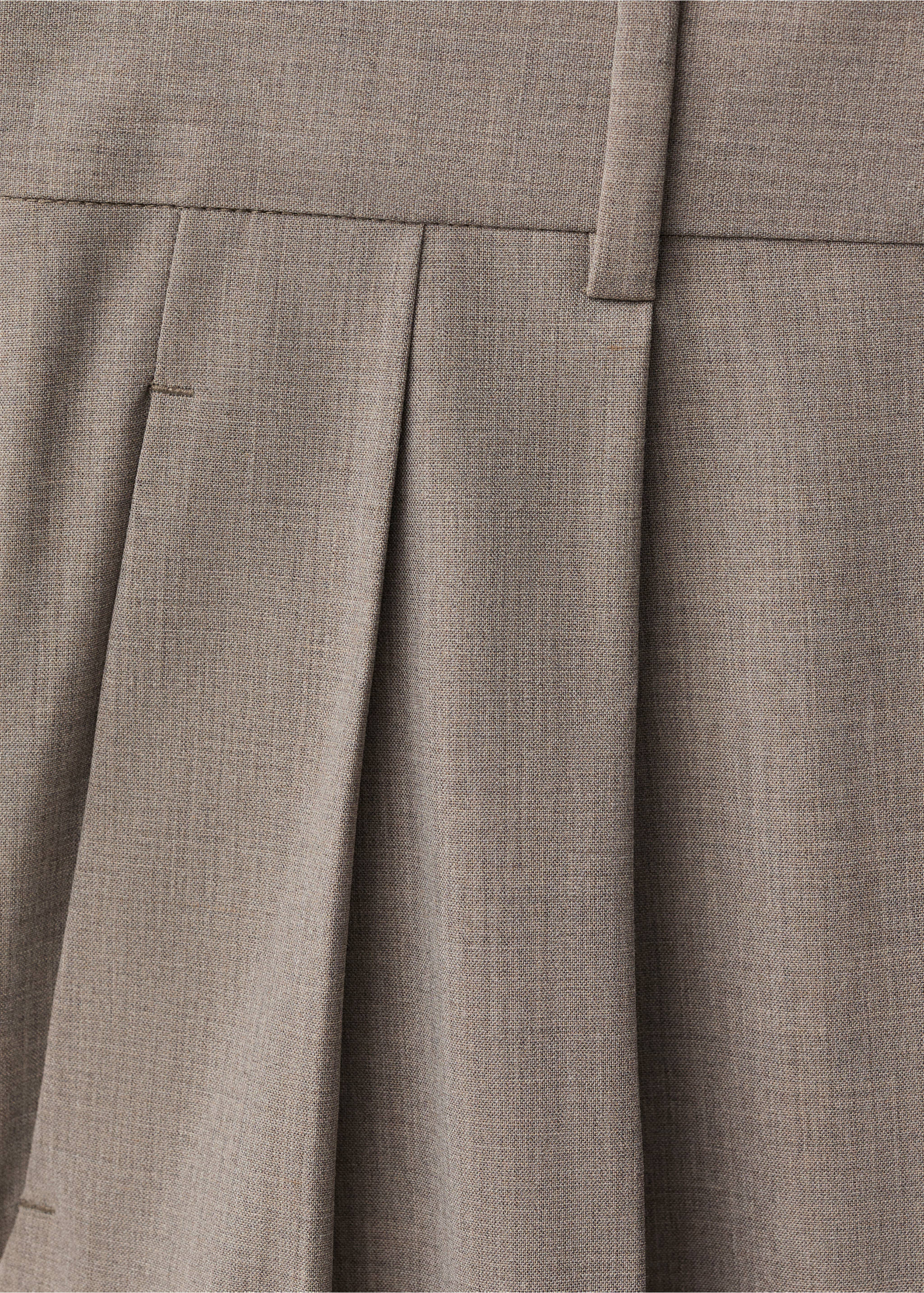 Wide leg wool-blend suit pants - Details of the article 8, Medium Brown. Ref: 87084426-00.