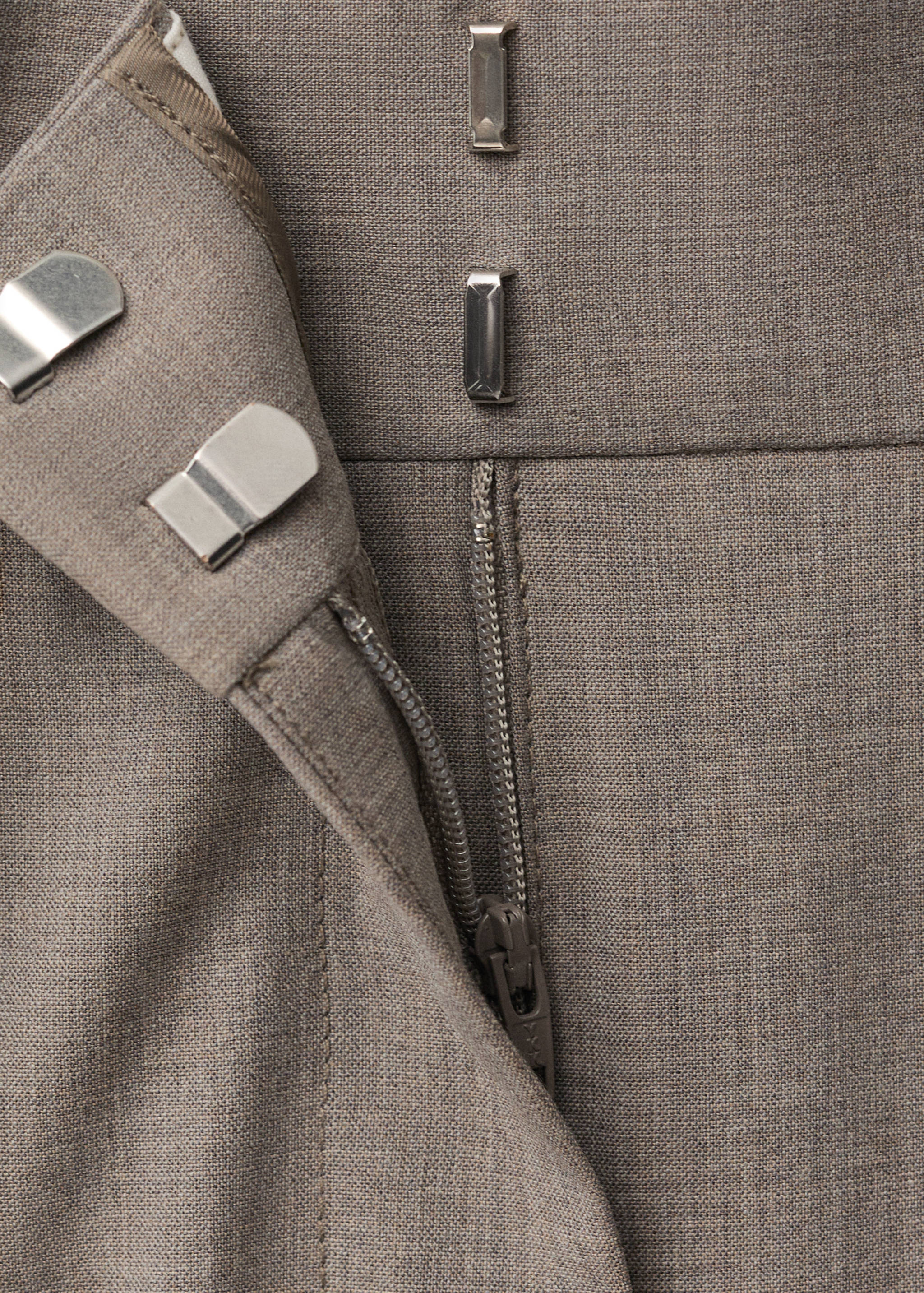 Pantalón traje wide leg mezcla lana - Detalle del artículo 0