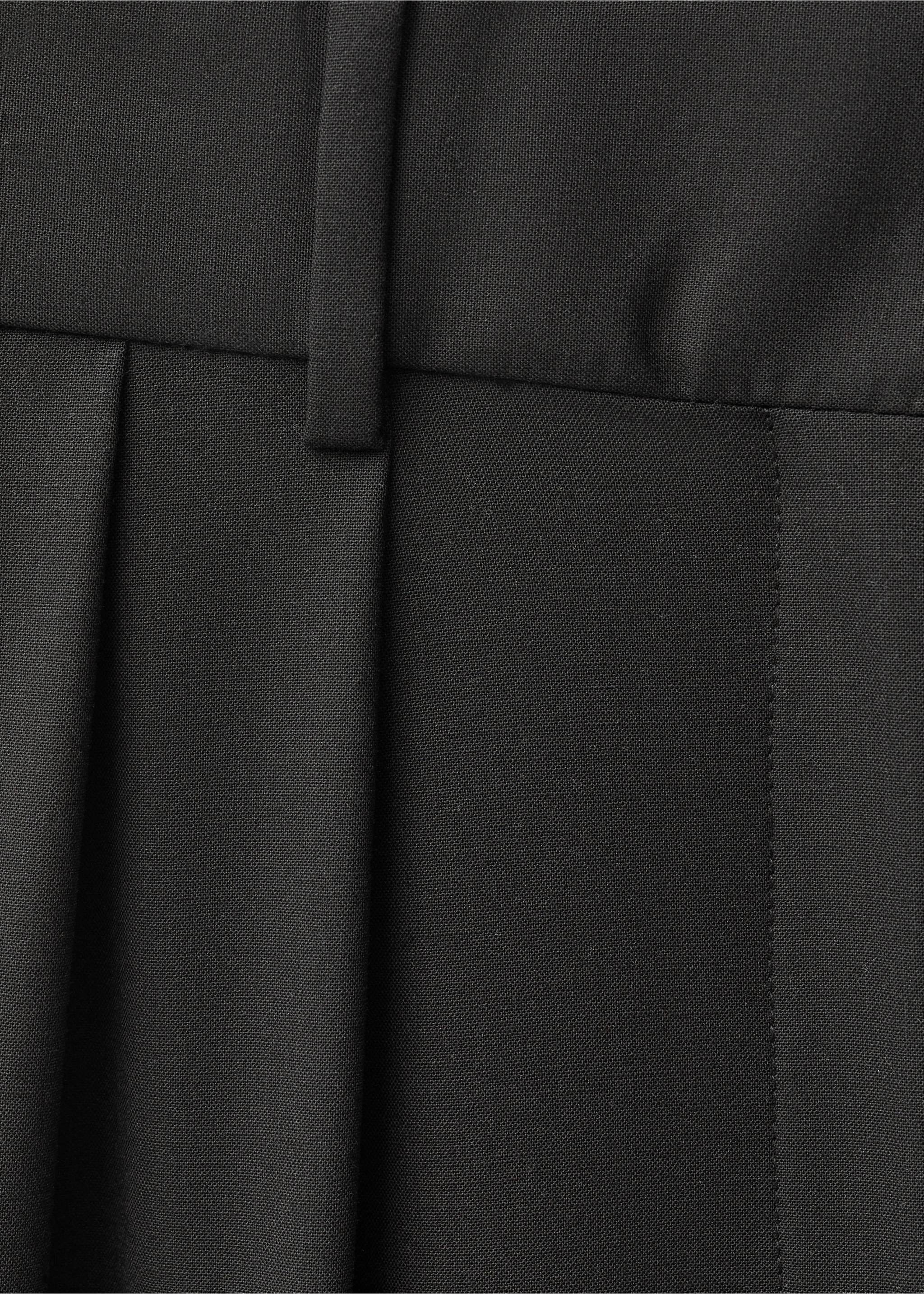 Wide leg wool-blend suit pants - Details of the article 8, Black. Ref: 87084426-00.