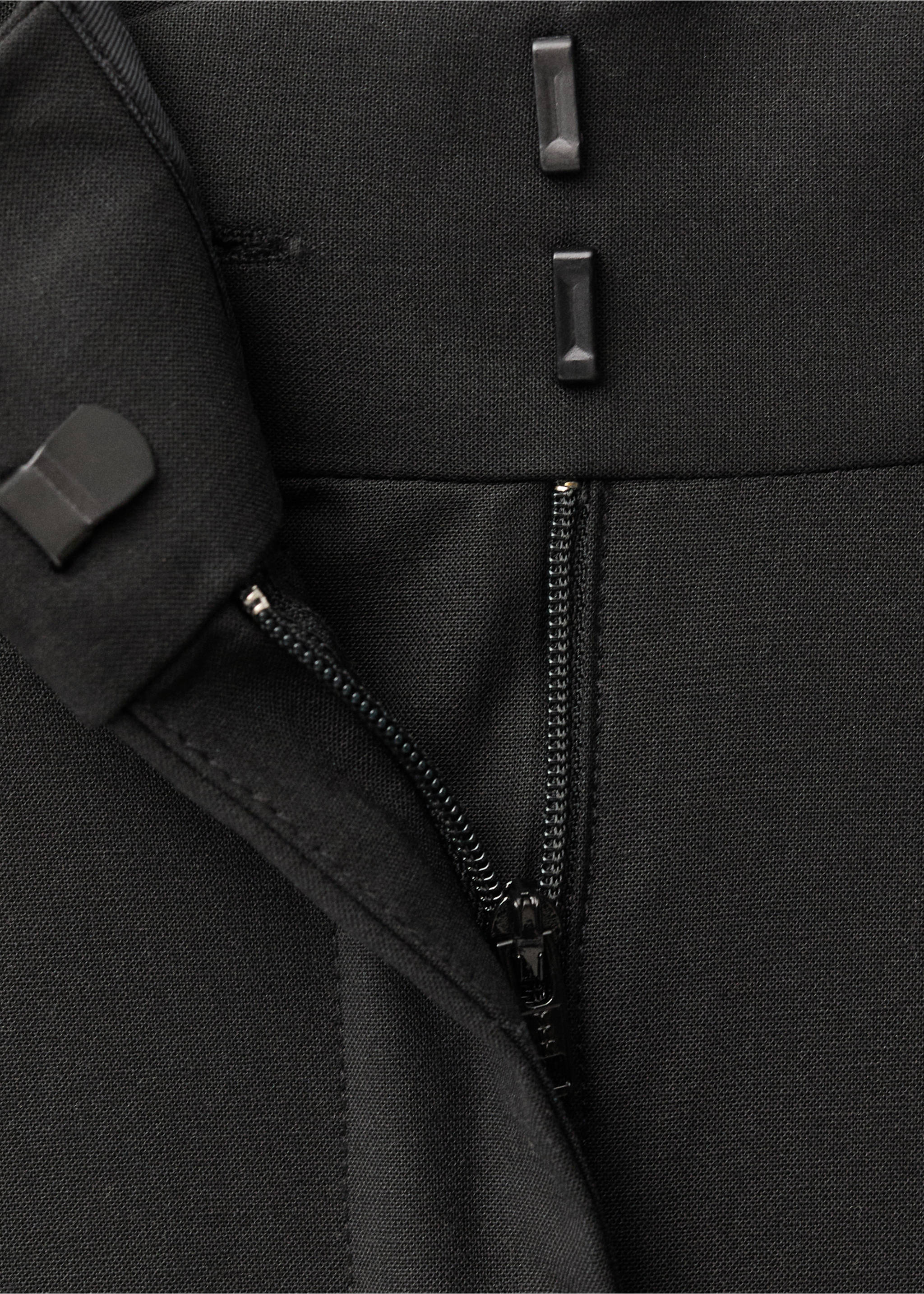 Wide leg wool-blend suit pants - Details of the article 0, Black. Ref: 87084426-00.