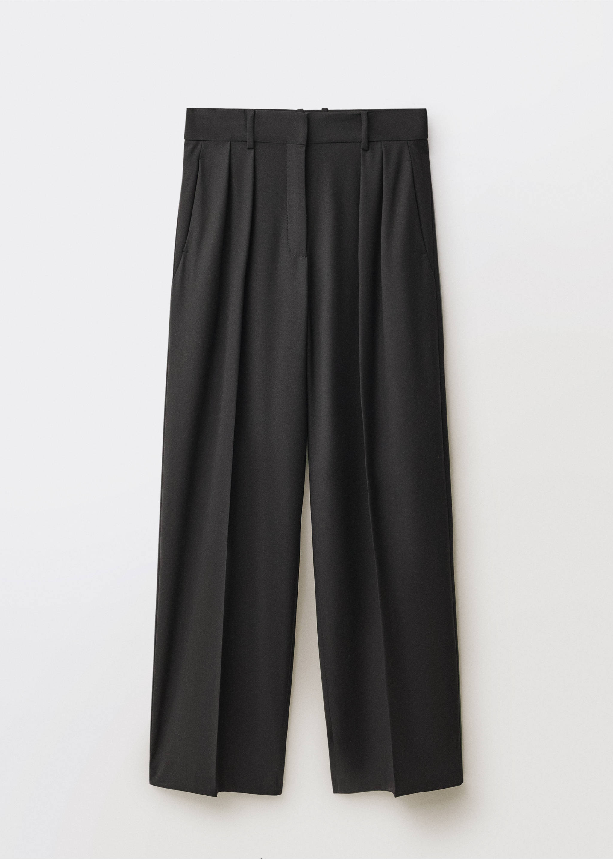 Wide leg wool-blend suit pants - Article without model, Black. Ref: 87084426-00.
