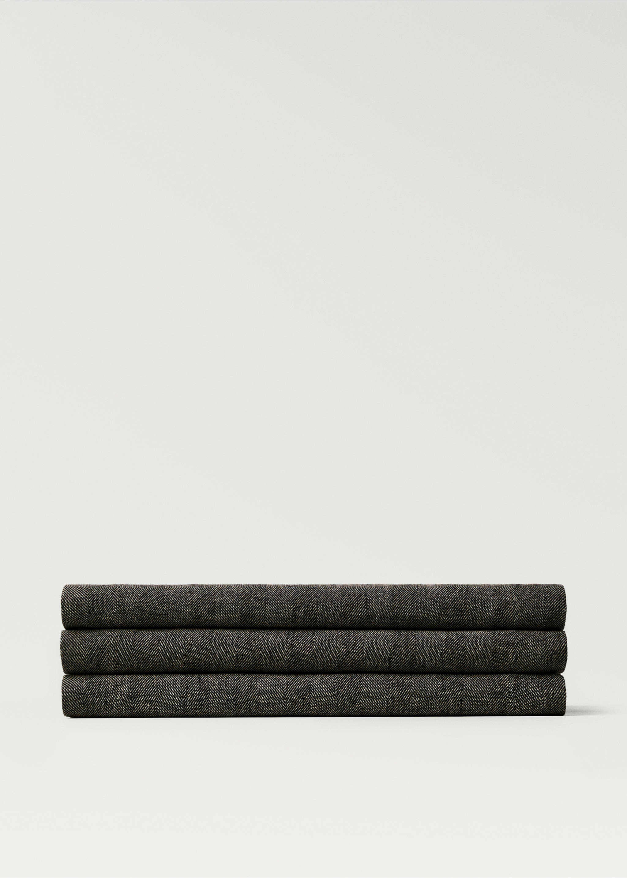 Camino mesa lino estructura espiga - Artículo sin modelo, Gris medio. Ref: 87084427-00.