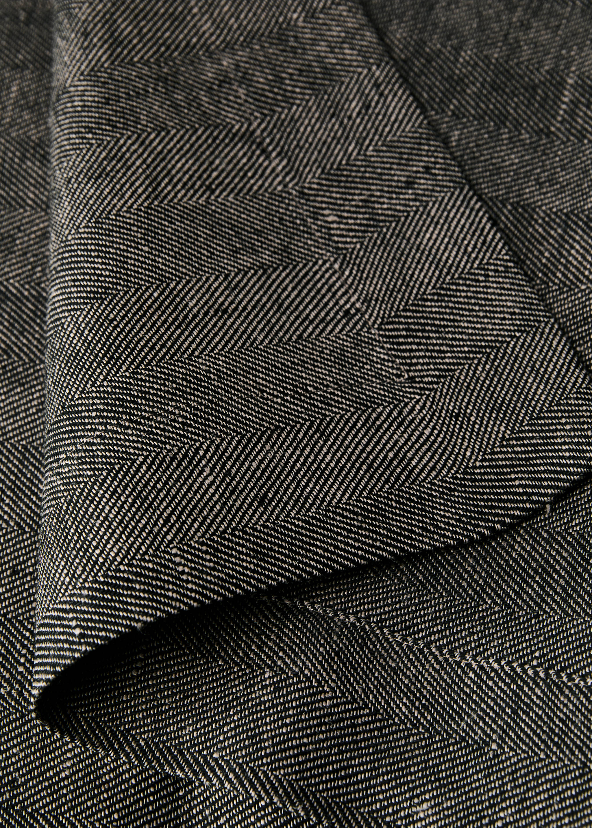 Camino mesa lino estructura espiga - Detalle del artículo 1, Gris medio. Ref: 87084427-00.