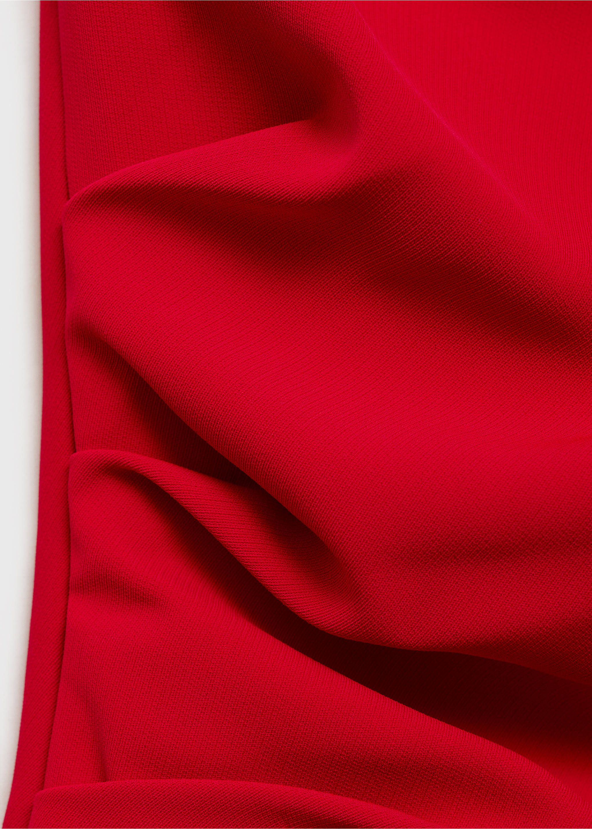Asymmetrical flared-sleeve jumpsuit - Details of the article 8, Red. Ref: 87084778-00.