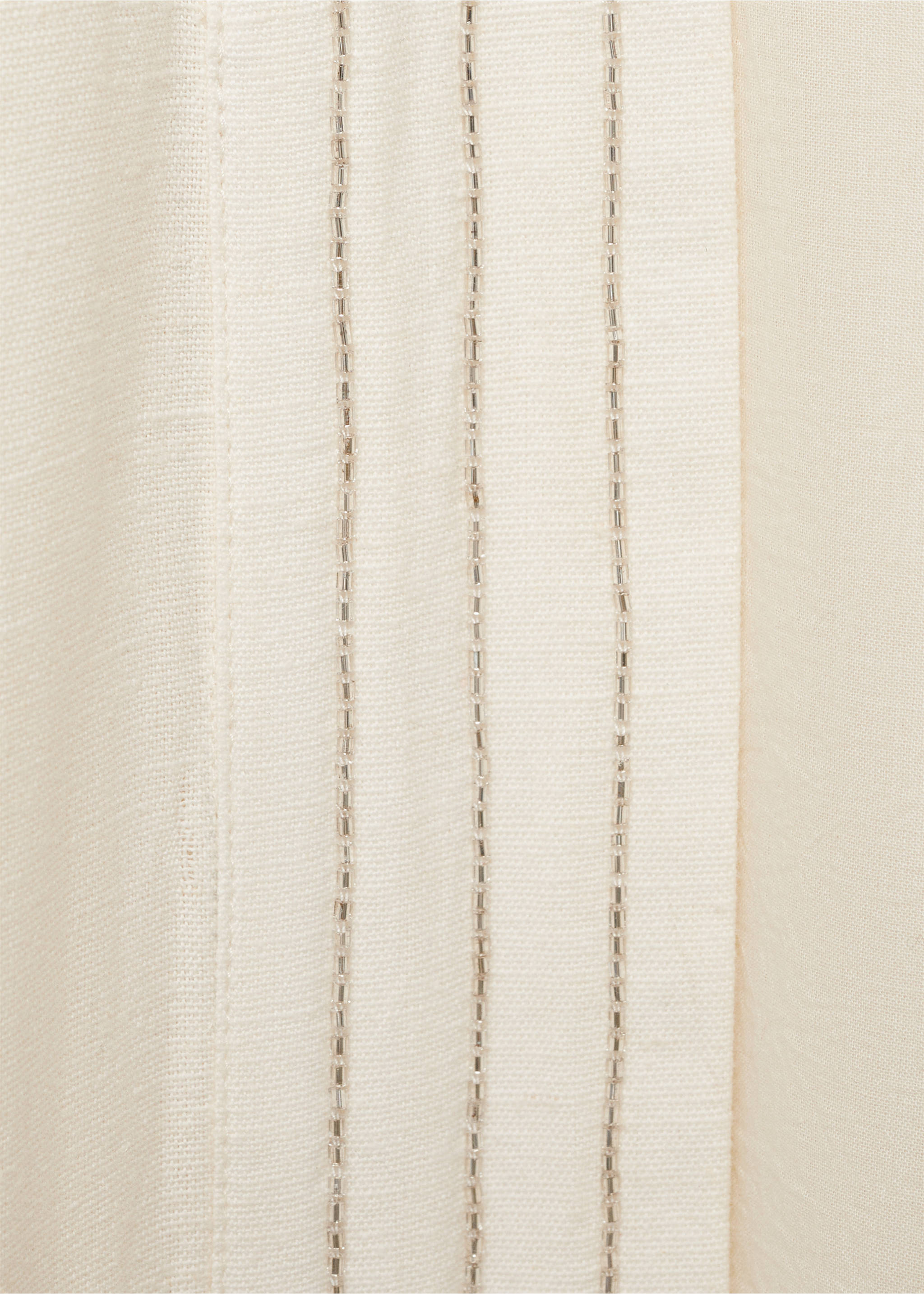 Caftan din bumbac cu broderie - Detaliu al articolului 0, Alb-murdar. Ref: 87084780-00.