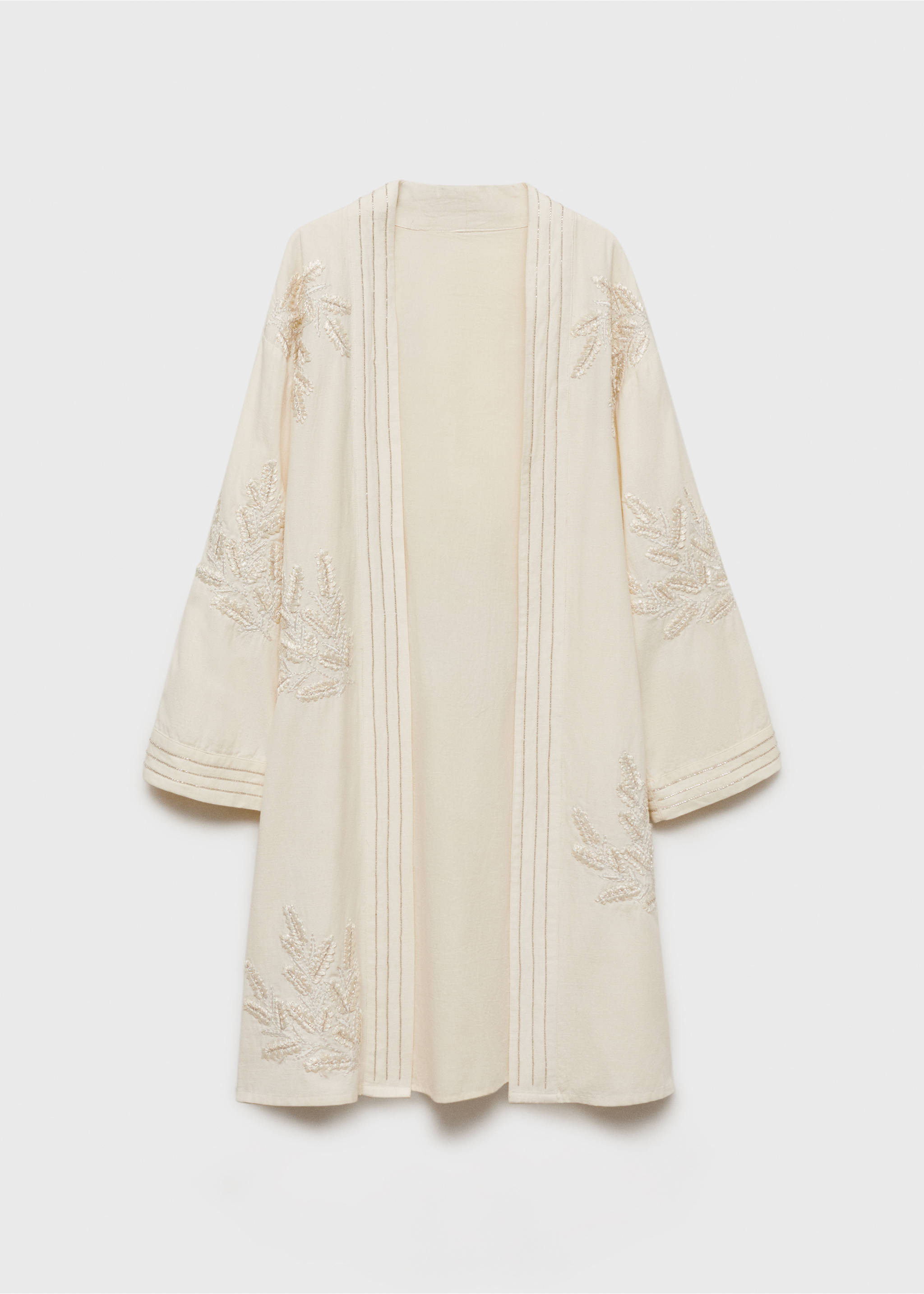 Caftan brodé coton - Article sans modèle, Blanc cassé. Ref: 87084780-00.