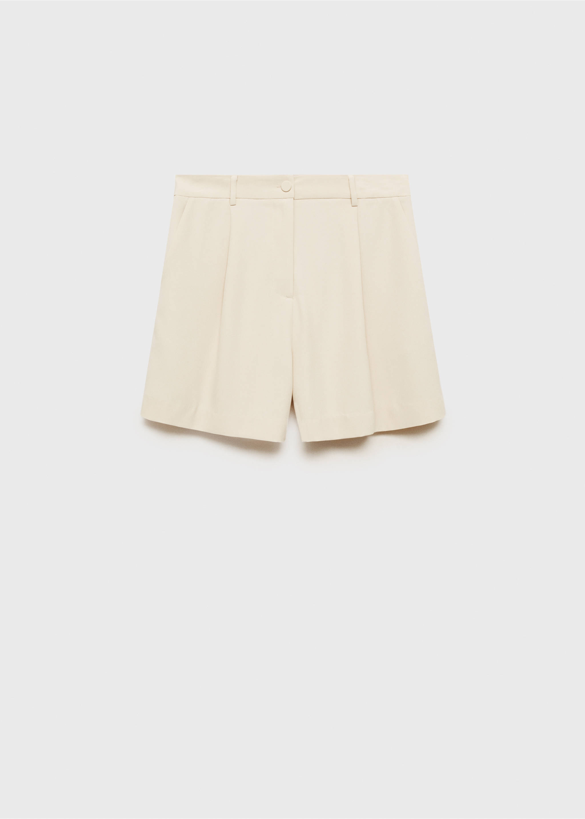 High-waisted suit shorts - Article without model, White. Ref: 87084782-00.