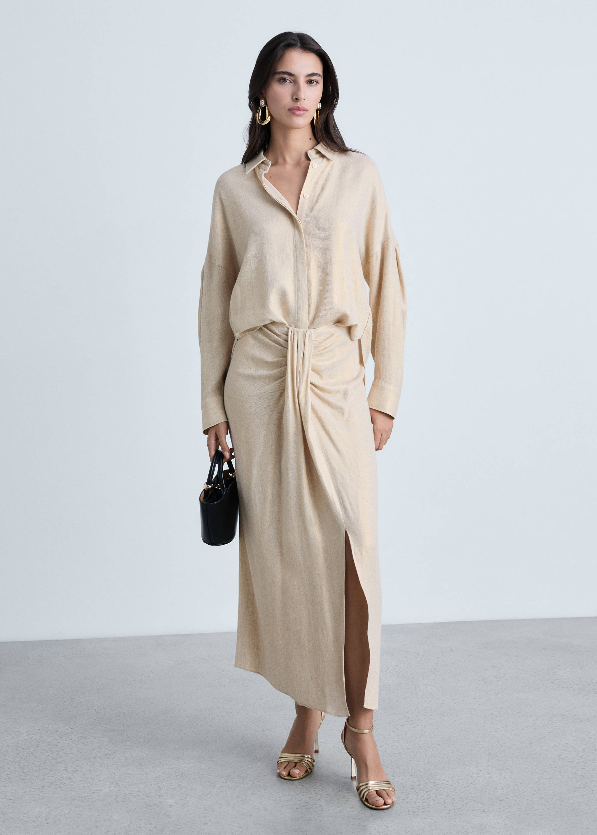 Camisa regular mezcla lino - Plano general