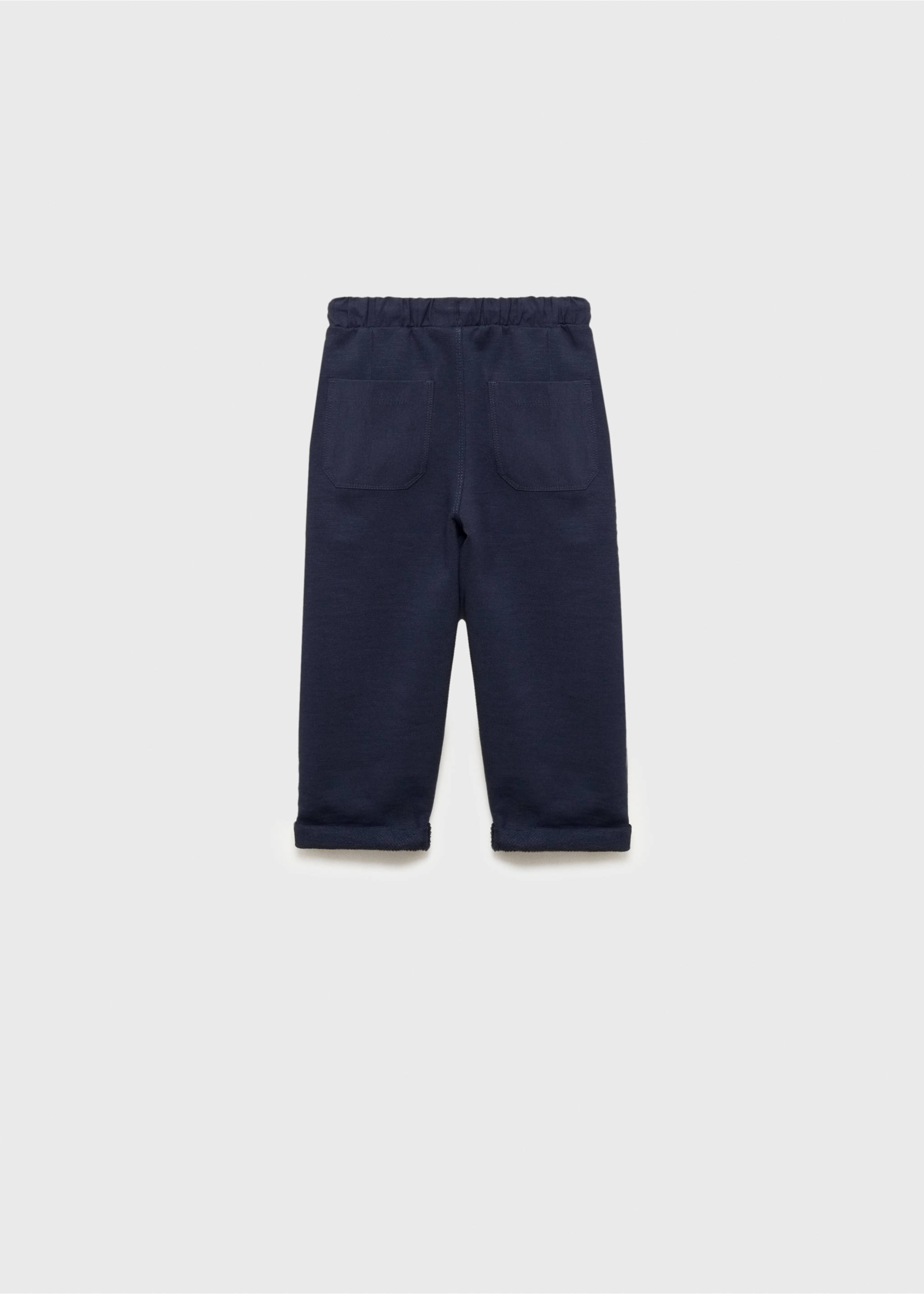 Pantalon jogger maille - Verso de l’article, Bleu marine foncé. Ref: 87084786-00.