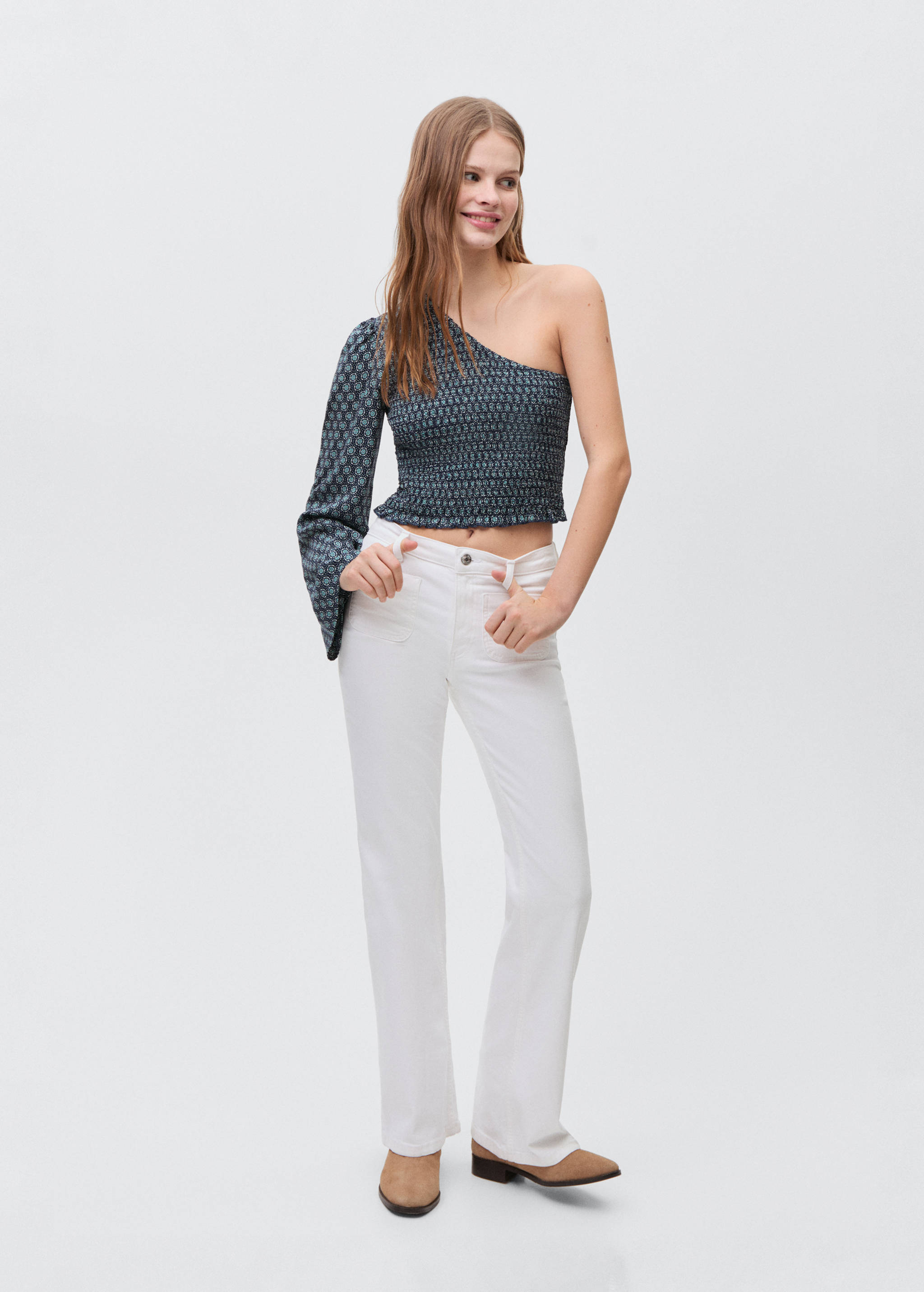 Ruffled asymmetrical blouse - Details of the article 2