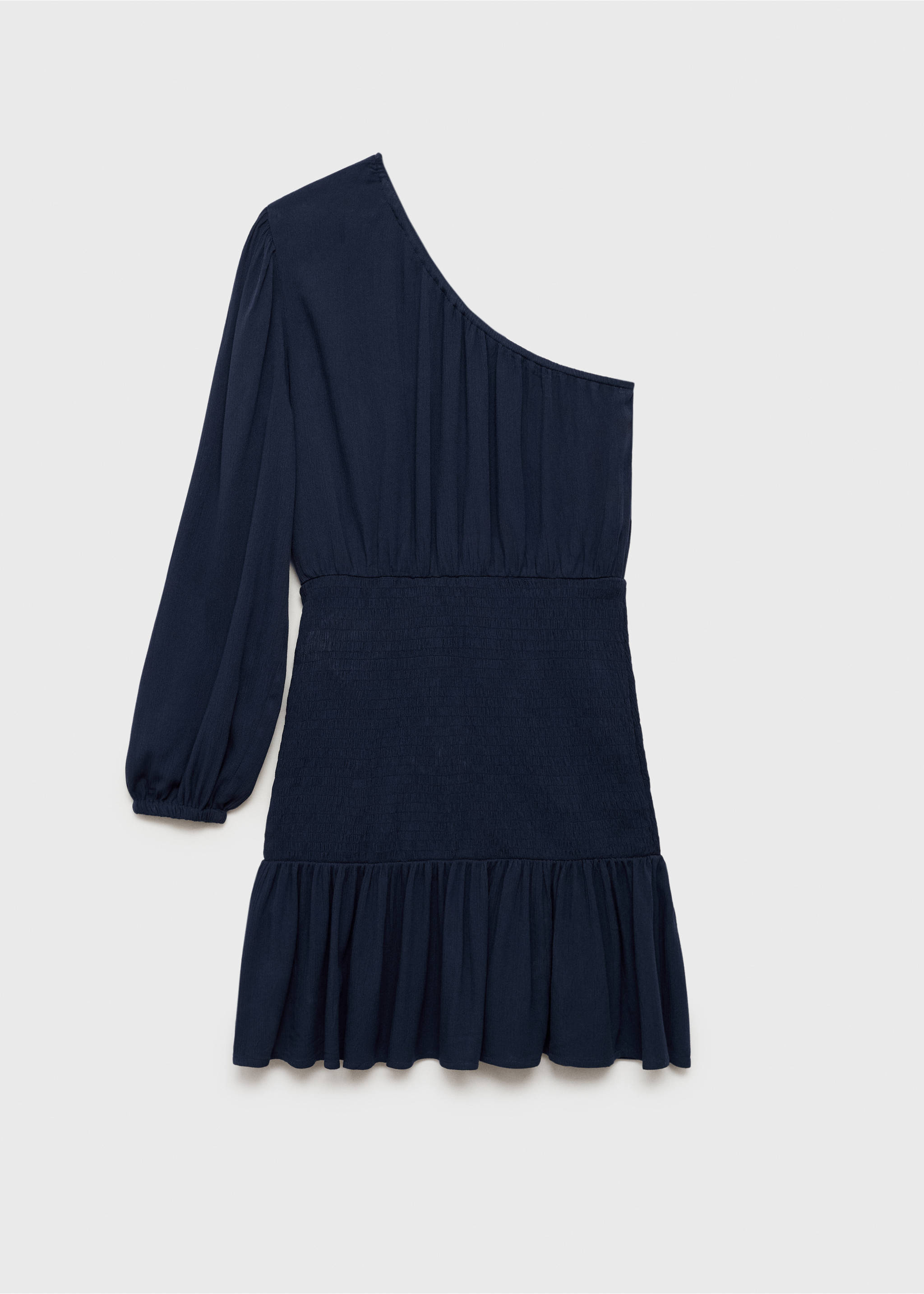 Robe asymétrique froncée - Article sans modèle, Bleu marine foncé. Ref: 87084789-00.