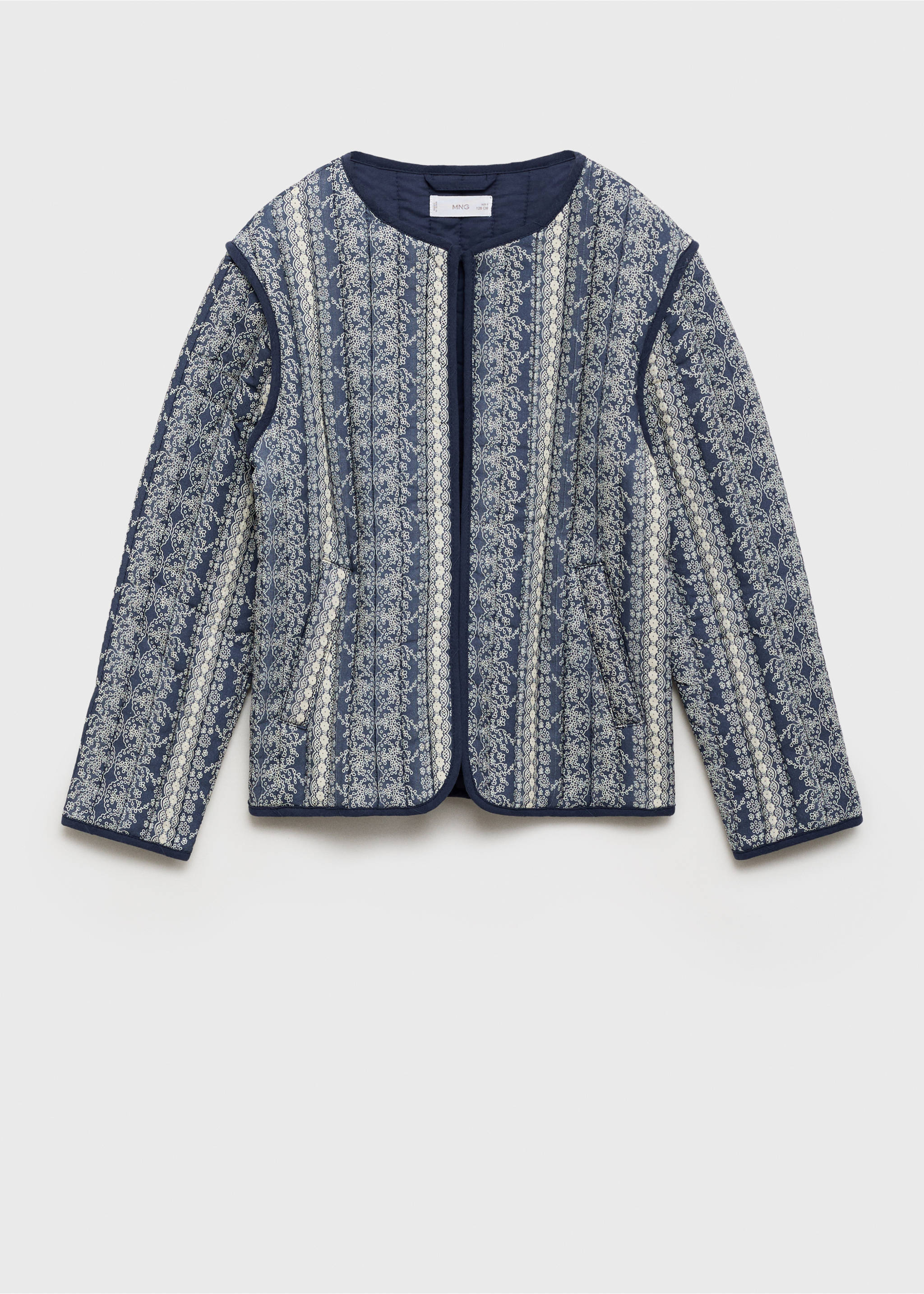 Gemusterte Steppjacke - Artikel ohne Model, Dunkles Marineblau. Ref: 87084790-00.