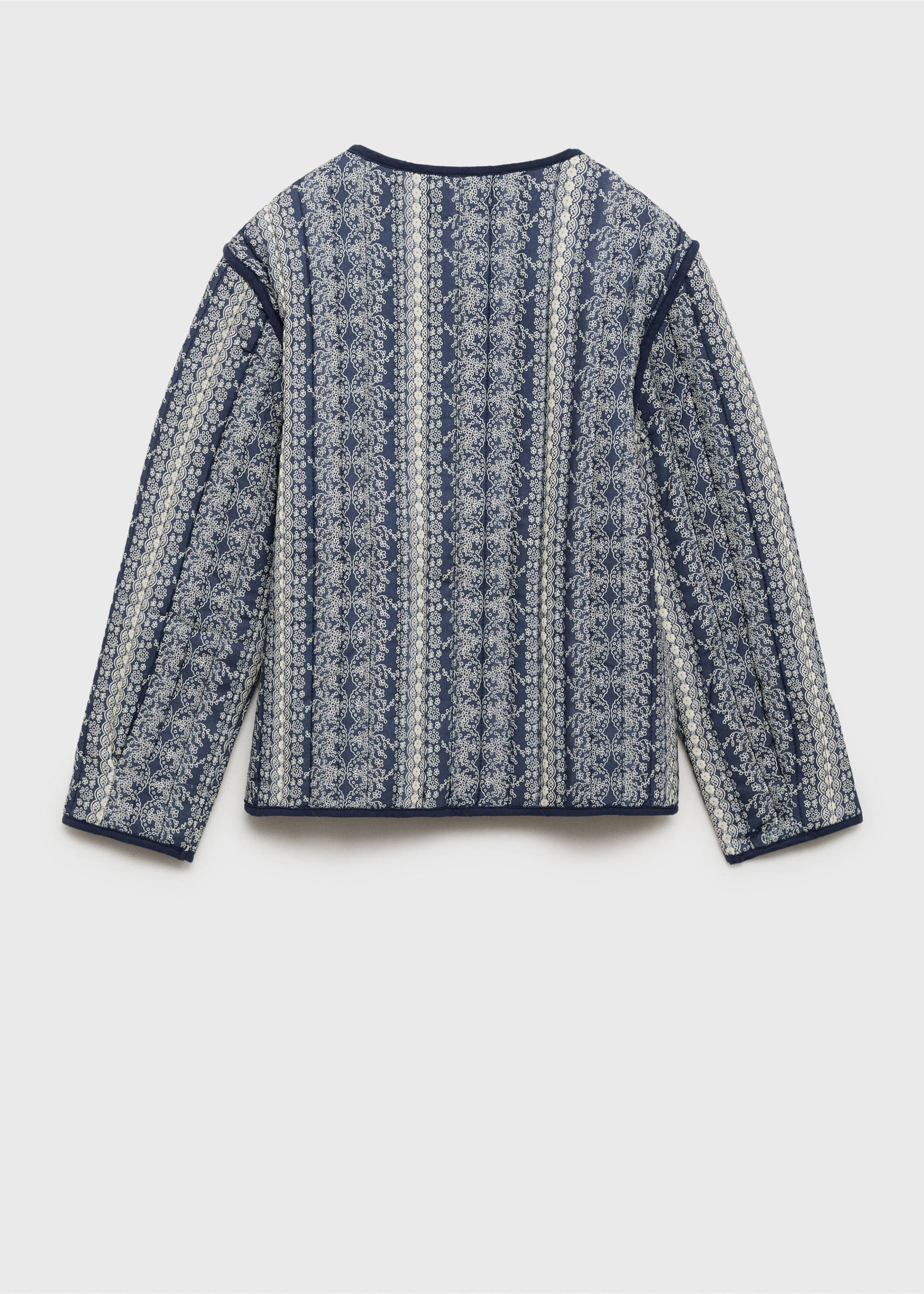 Gemusterte Steppjacke - Rückseite des Artikels, Dunkles Marineblau. Ref: 87084790-00.