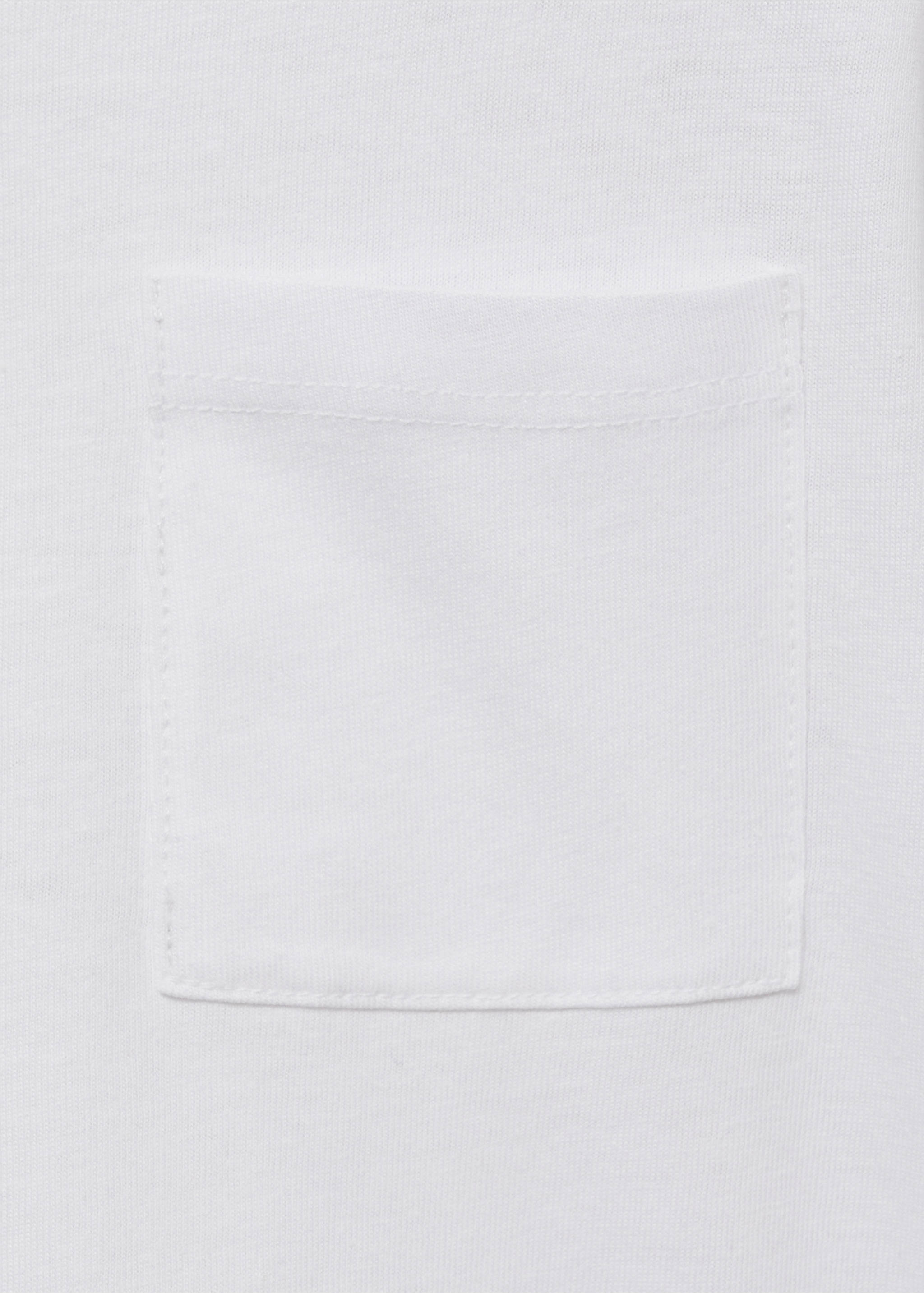 T-shirt algodão bolso - Pormenor do artigo 8, Branco. Ref: 87084794-00.