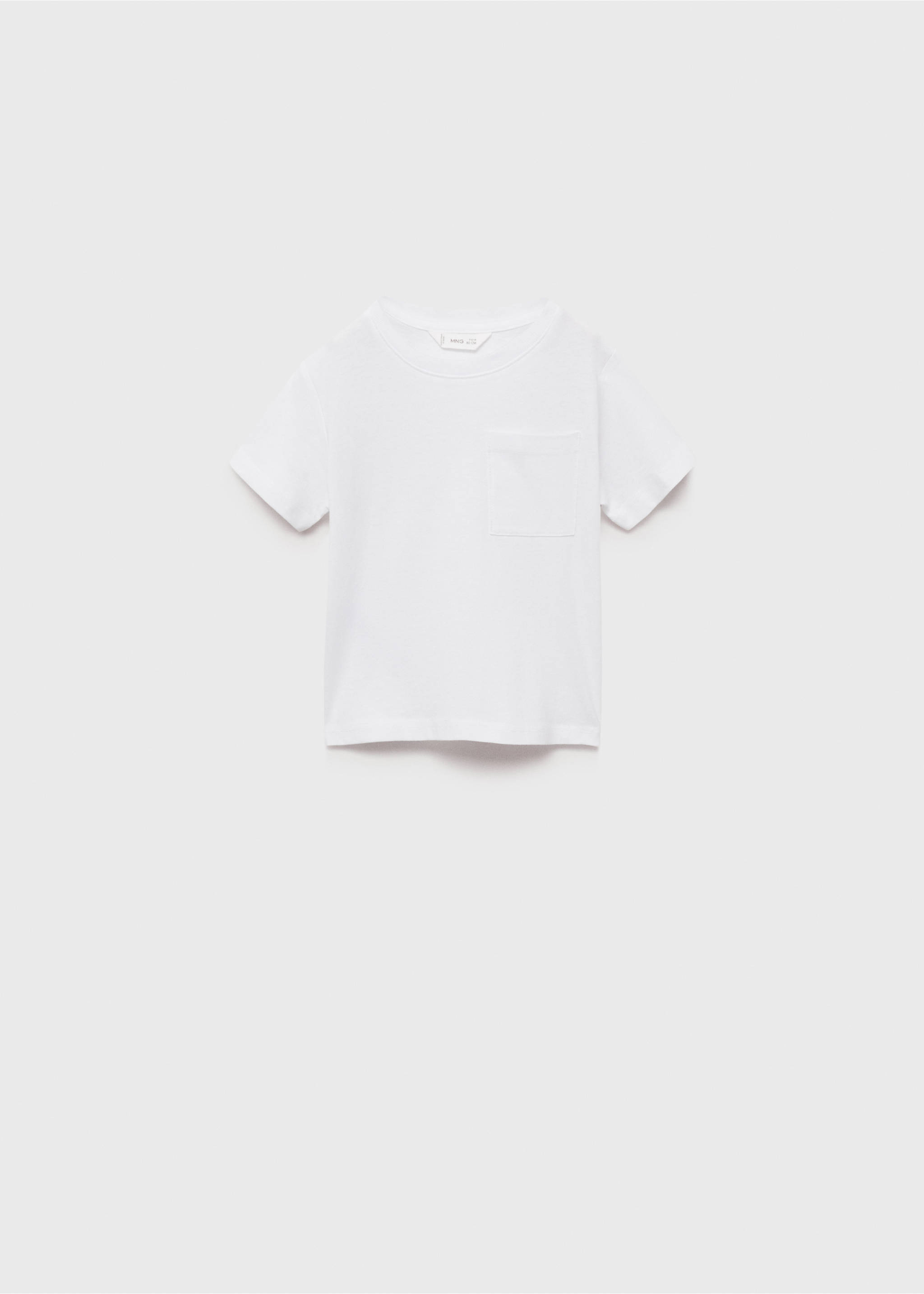 Baumwoll-T-Shirt mit Tasche - Artikel ohne Model, Weiß. Ref: 87084794-00.