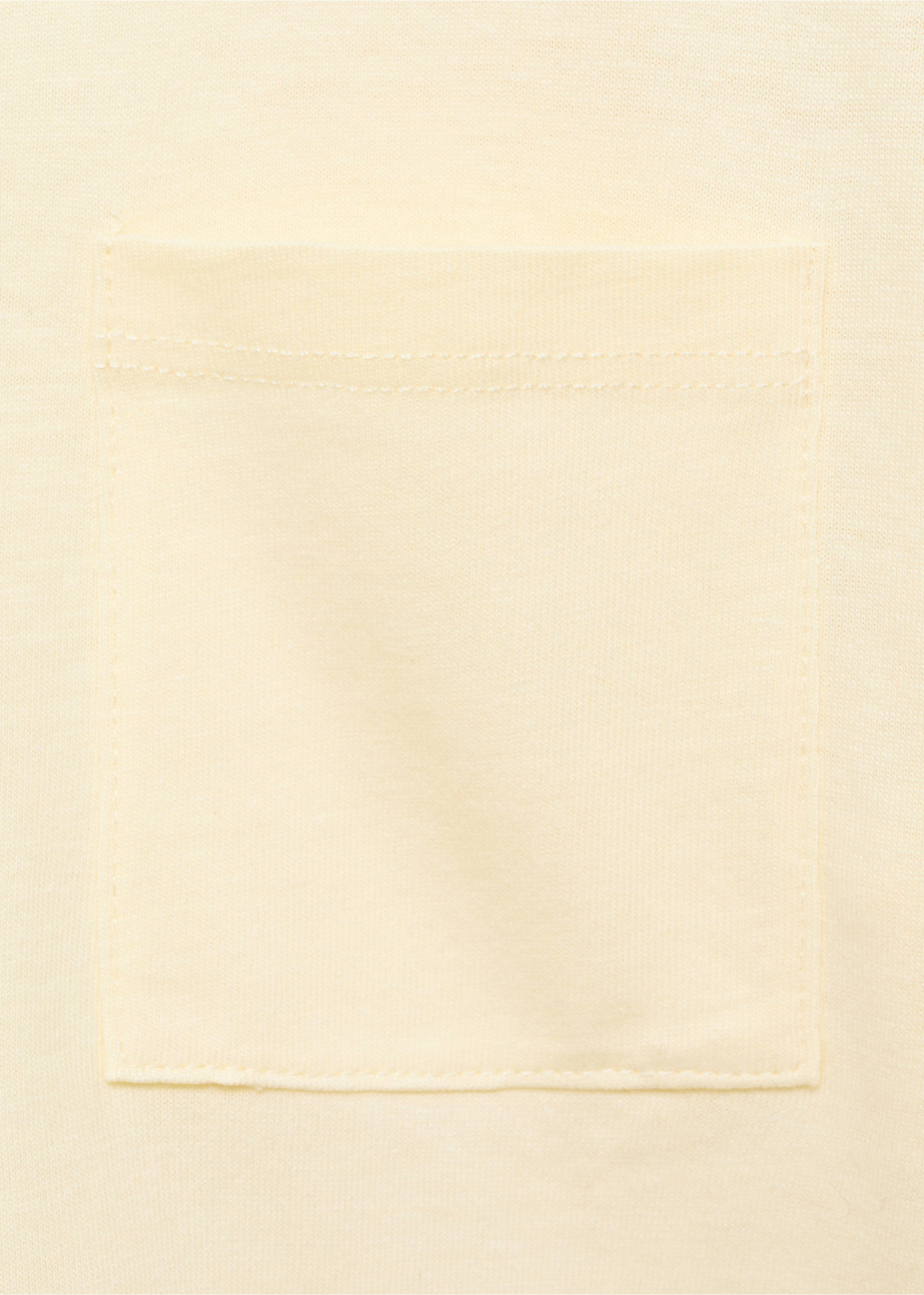Pocket cotton T-shirt - Details of the article 8, Pastel Yellow. Ref: 87084794-00.