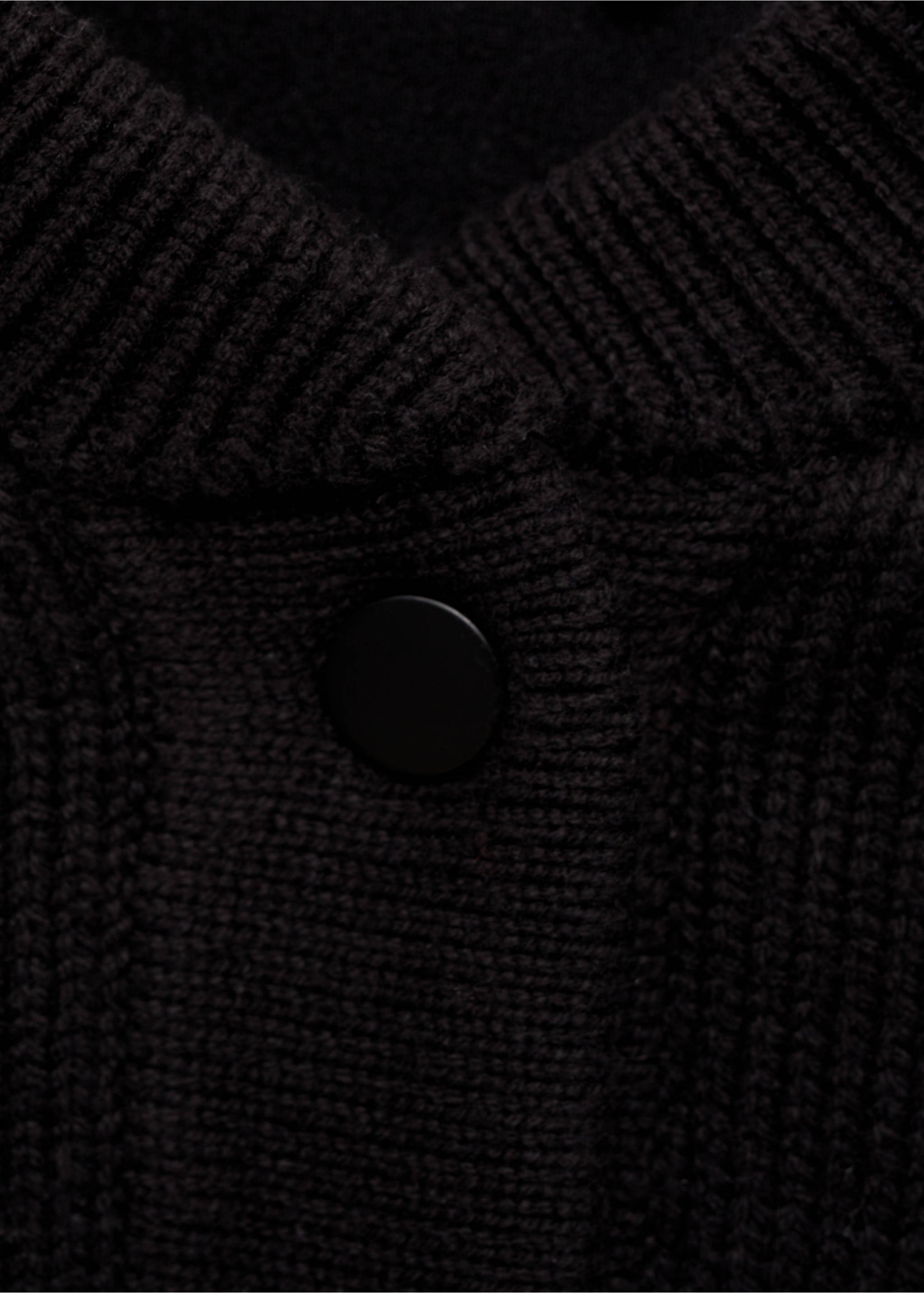 Knitted bomber jacket - Details of the article 8, Black. Ref: 87084800-00.
