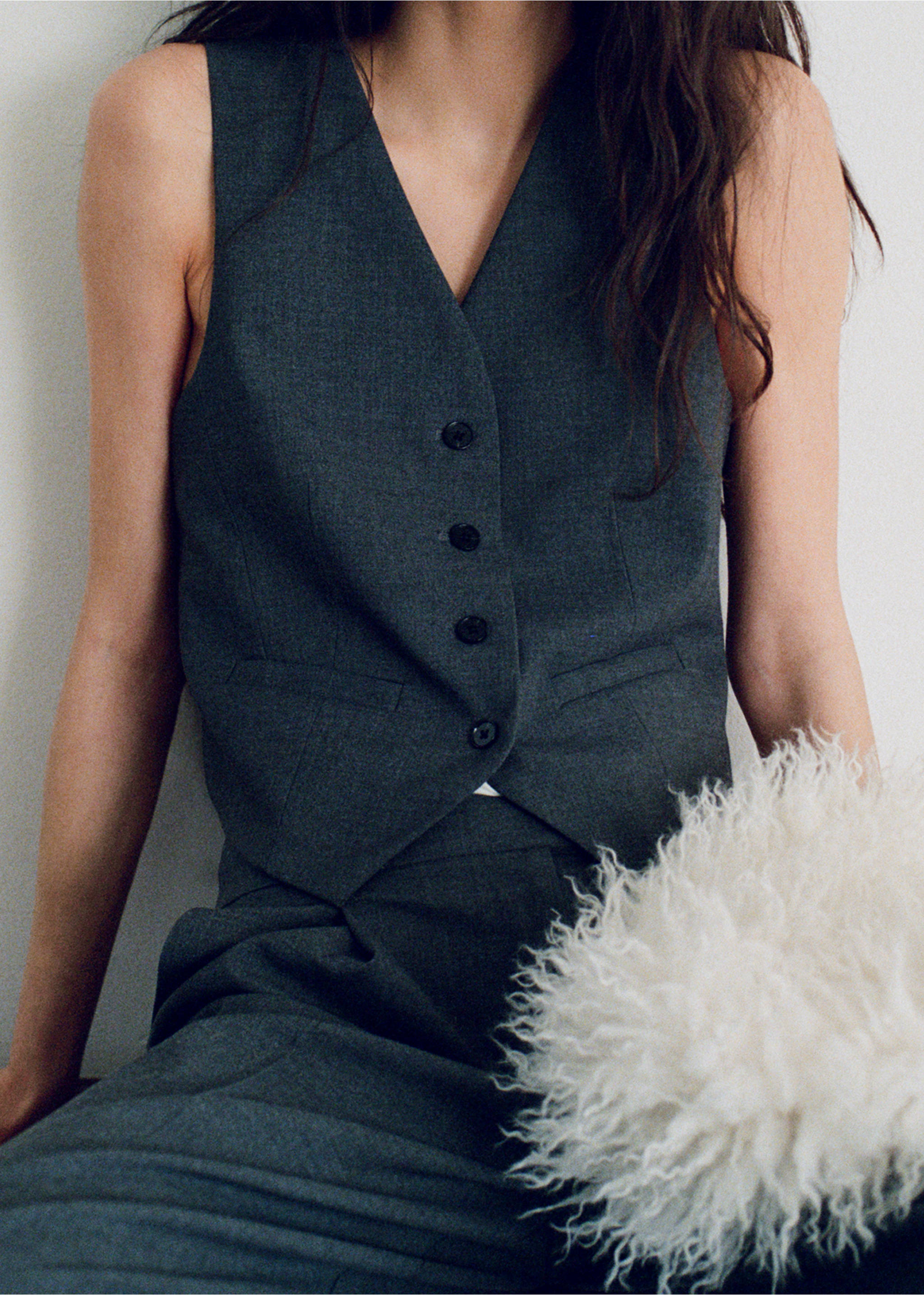 Gilet costume ceinture réglable - Détail de l'article 6, Gris. Ref: 87084801-00.