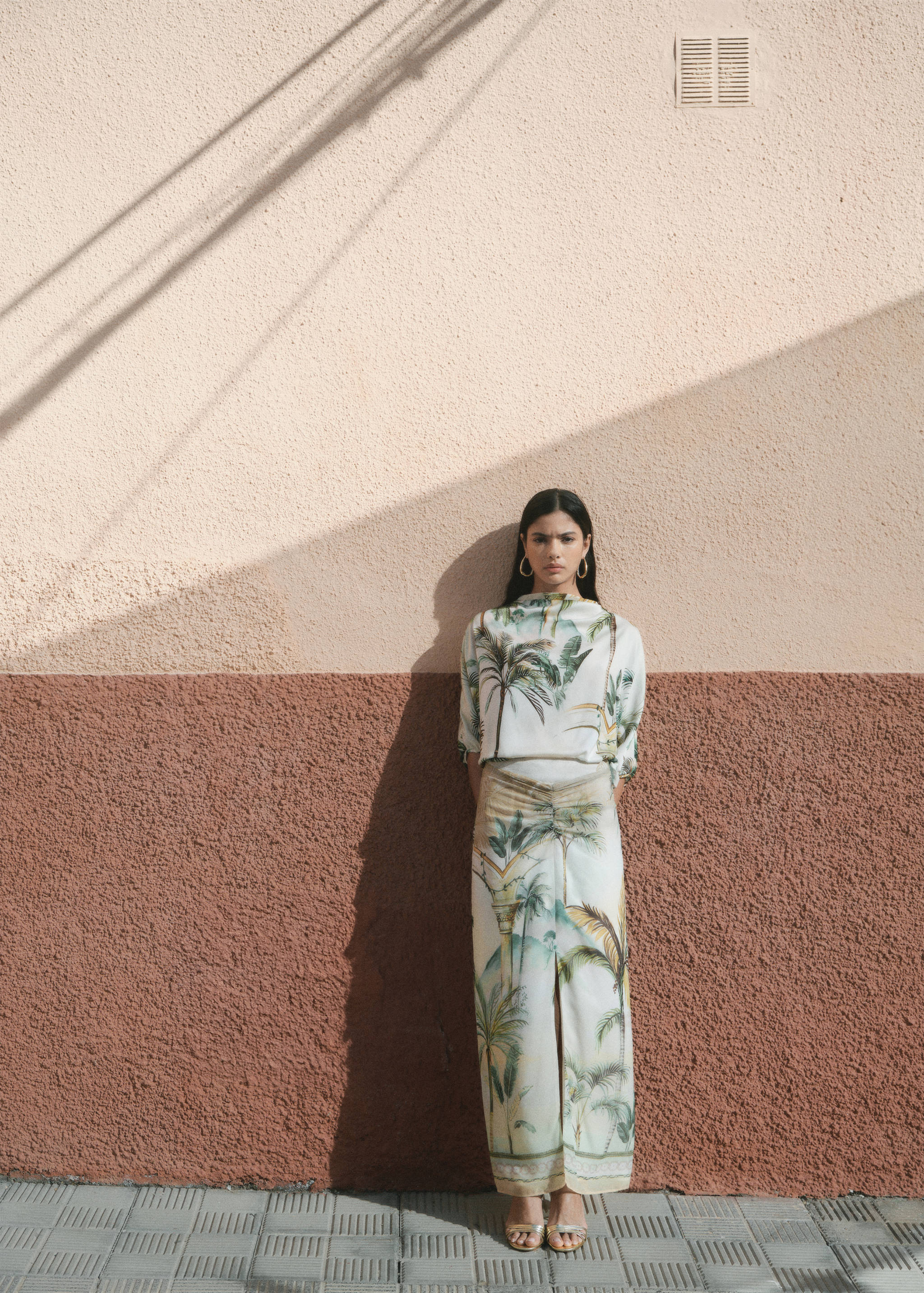 Tropical-print straight skirt - Details of the article 7