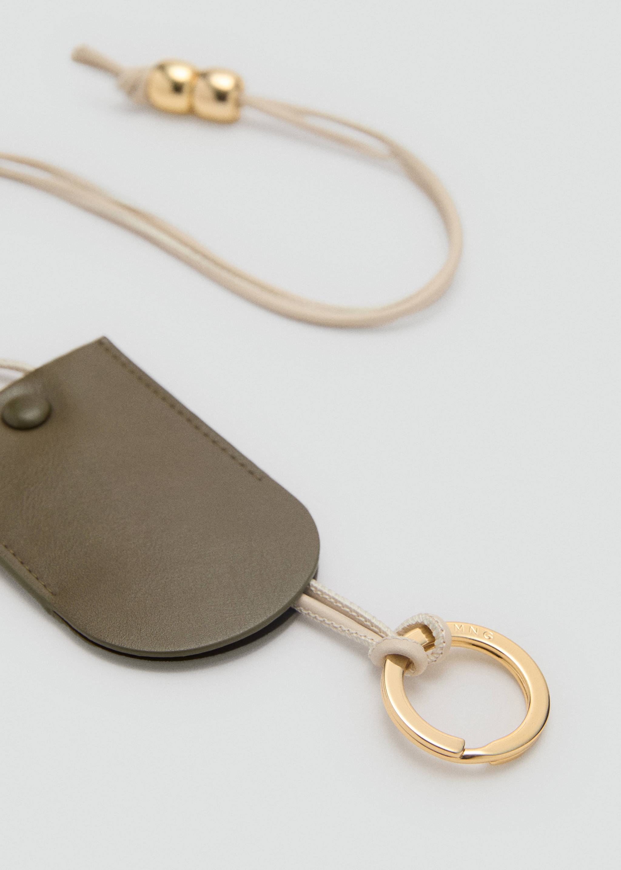 Faux-leather keychain with ball detail - Medium plane