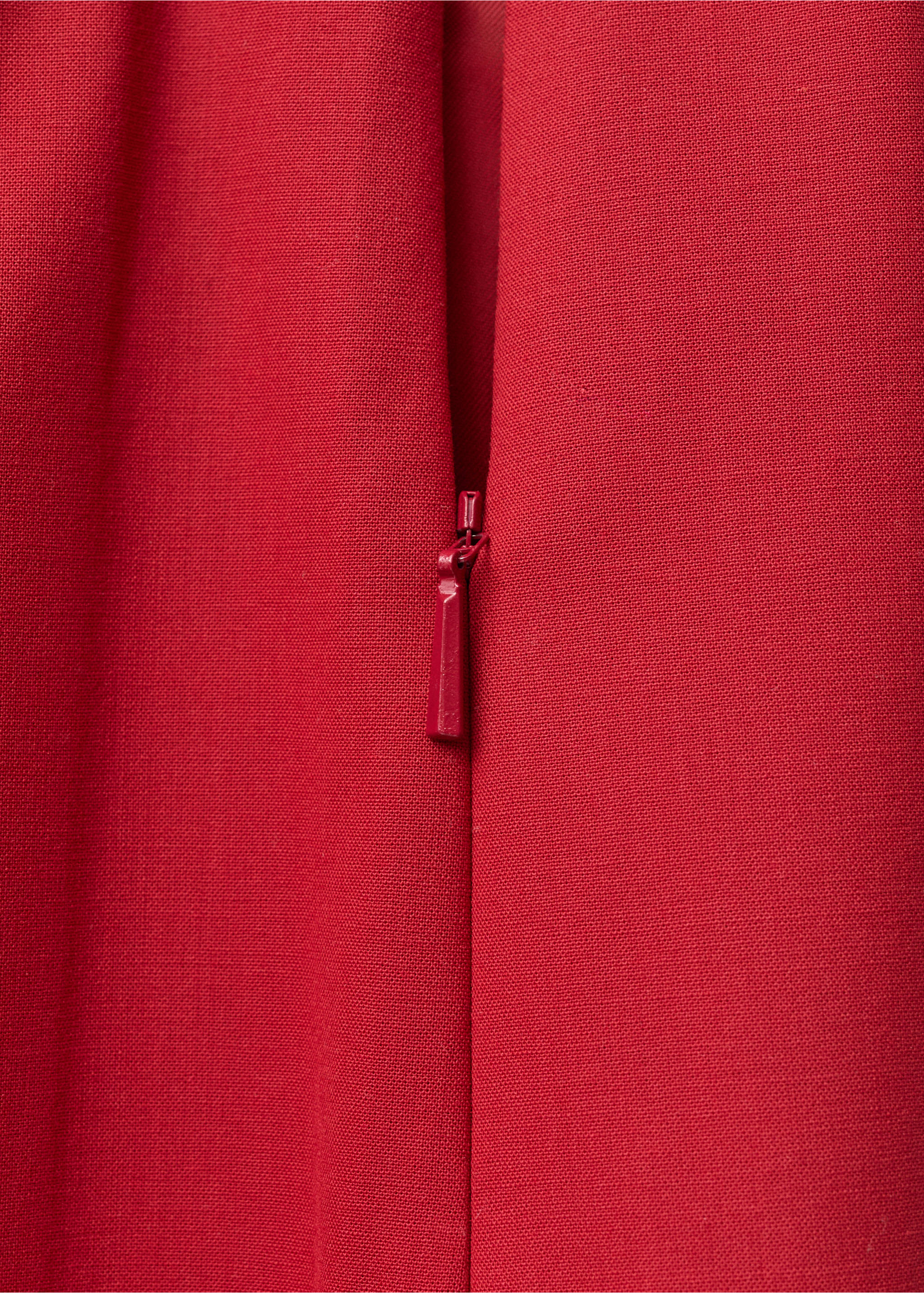 Saia com pregas e mistura de lã - Pormenor do artigo 0, Vermelho. Ref: 87084811-00.