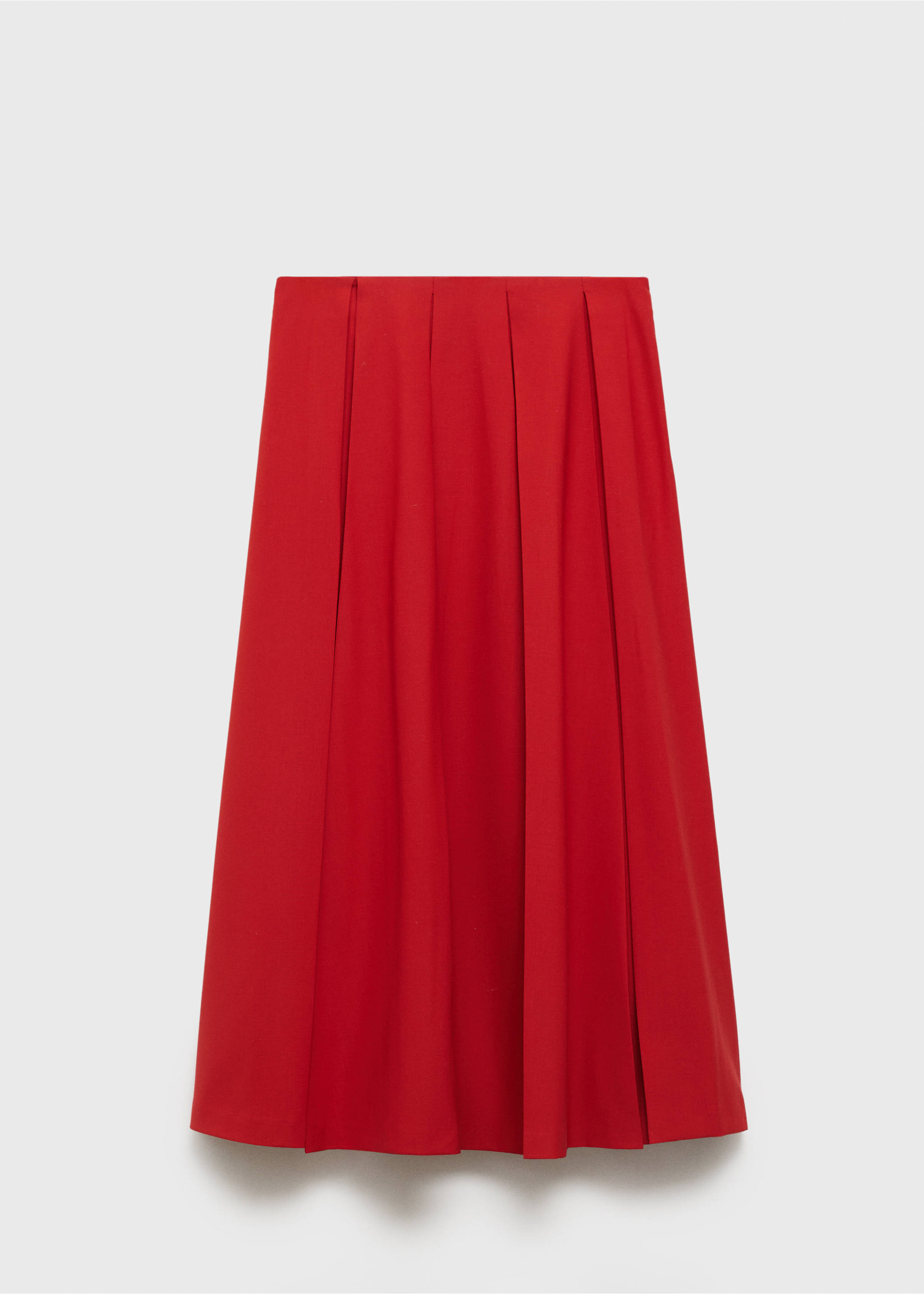 Wool-blend pleated skirt - Article without model, Red. Ref: 87084811-00.
