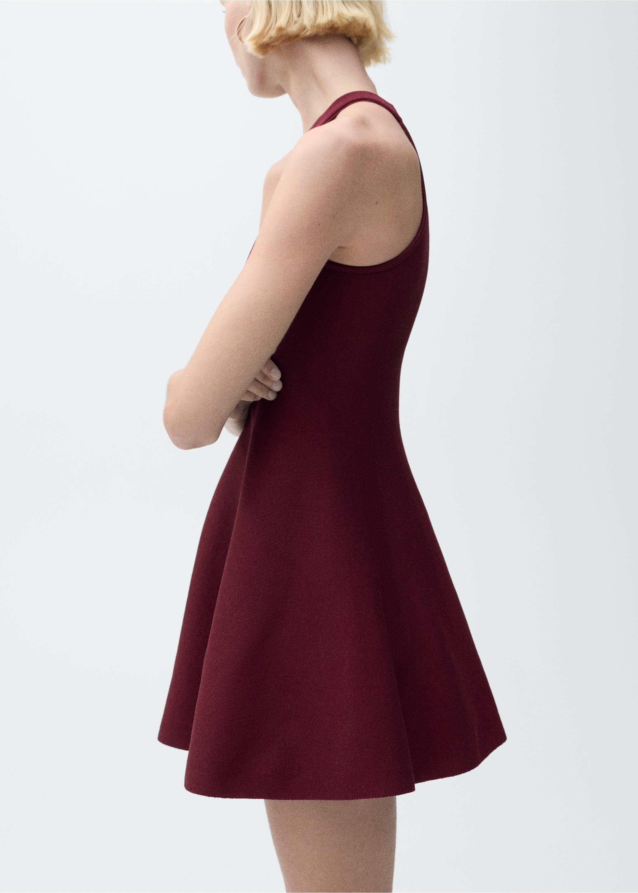 Vestito corto maglia peplum - Dettaglio dell'articolo 1, Granato. Ref: 87084812-00.