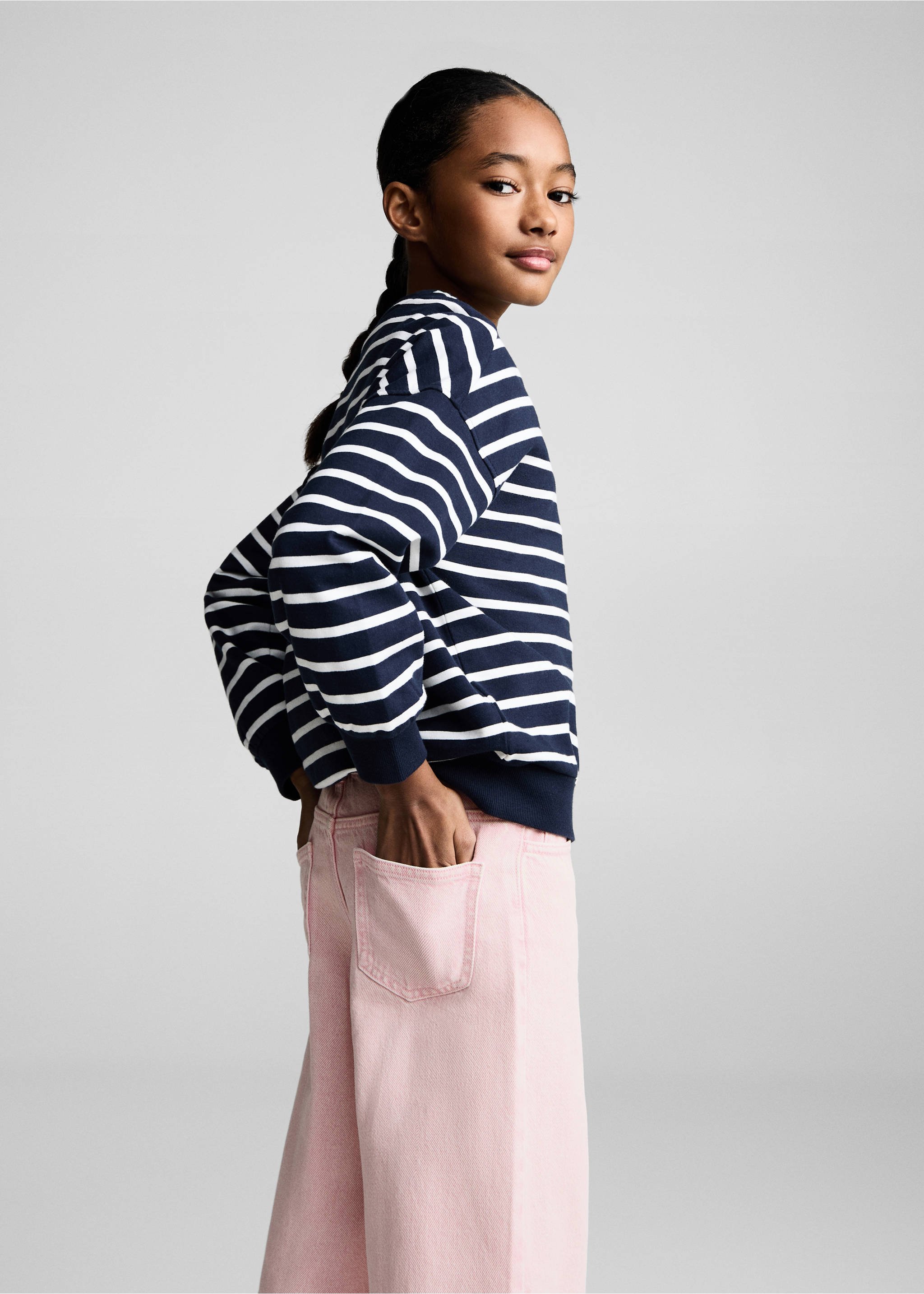 Jeans wide leg - Details of the article 2, Pink. Ref: 87085138-00.